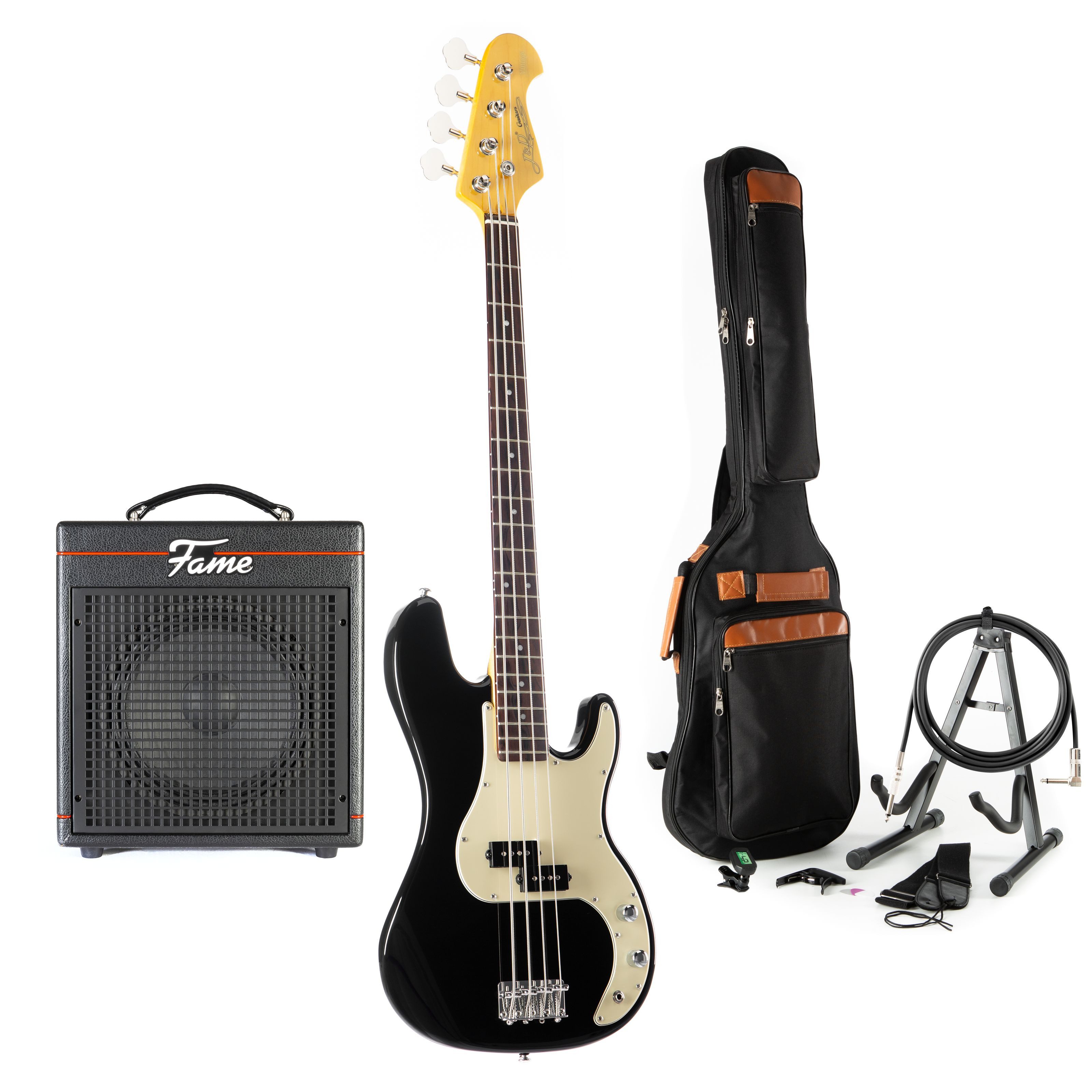 J & D E-Bass, E-Bässe, Bass-Sets, PB Vintage 1963 BK + Gaia - Pack basse électrique-Set