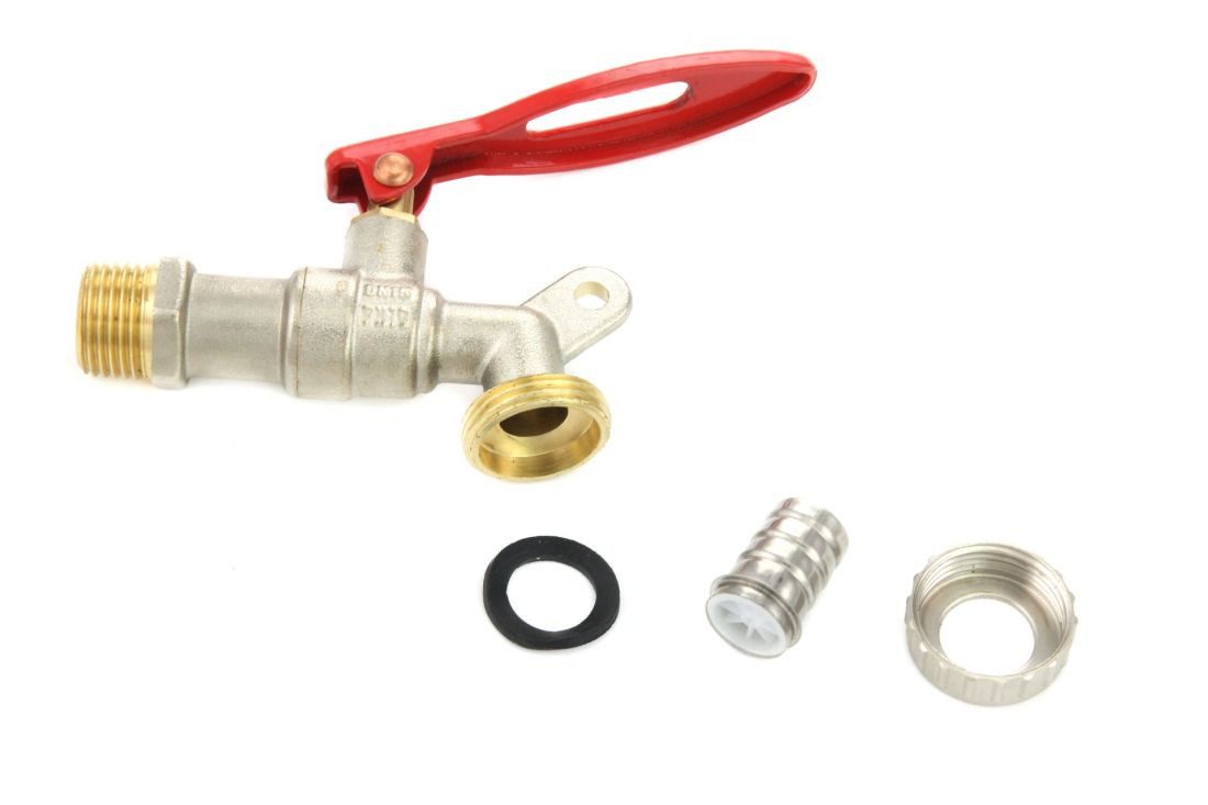 Hydroland Absperrventil 1/2", max. 10 bar, Messing Kugelauslaufhahn Absperrhahn Kugelhahn Garten