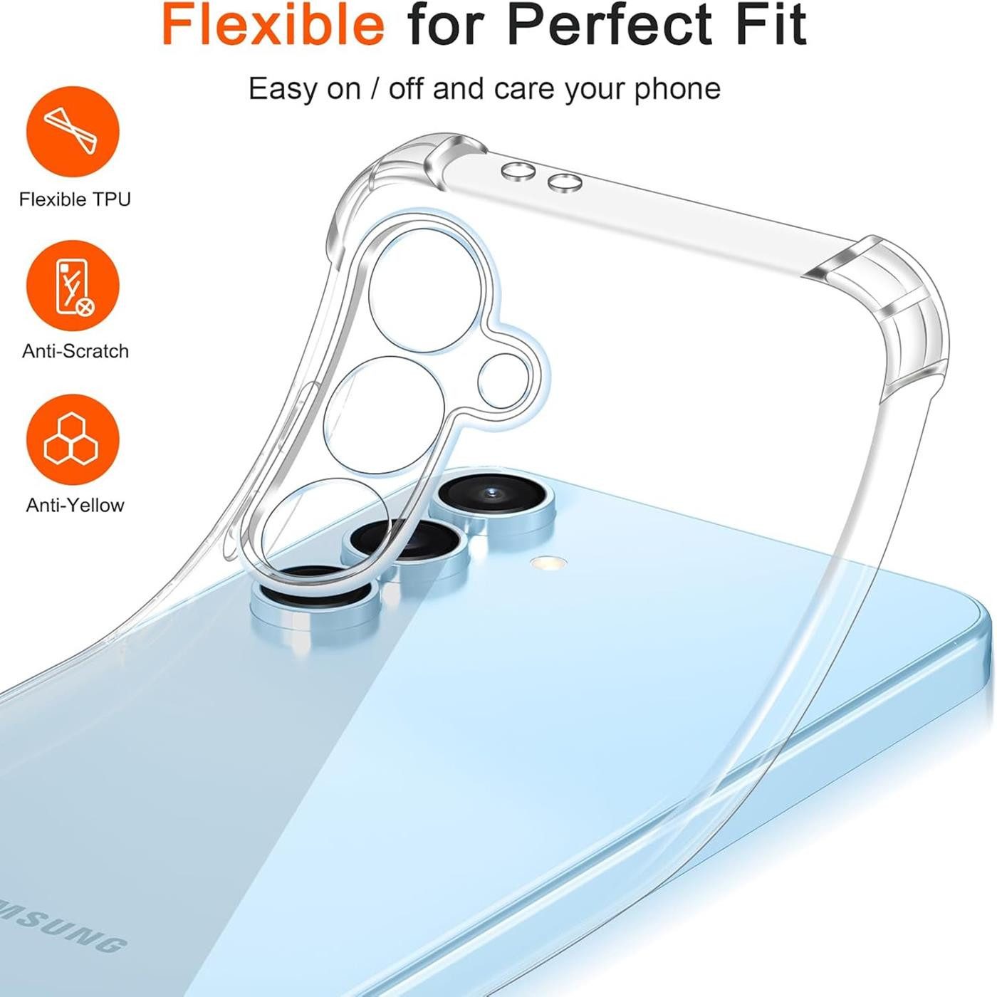 CoolGadget Handyhülle Anti Shock Rugged Case für Samsung Galaxy S24 FE 6,7 Zoll, Slim Cover mit Kantenschutz Schutzhülle für Samsung S24 FE 5G Hülle – Bild 5 von 5