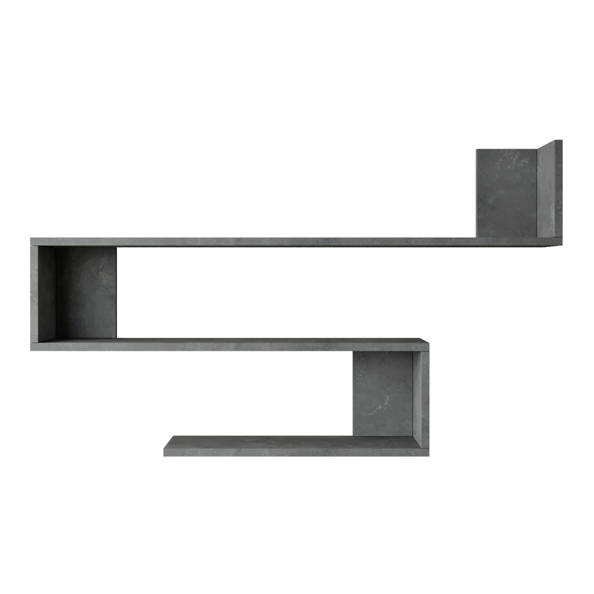 en.casa Wandregal, »Kitee« mit 3 Ablageflächen 71,5x120x14,5cm Betonoptik günstig online kaufen