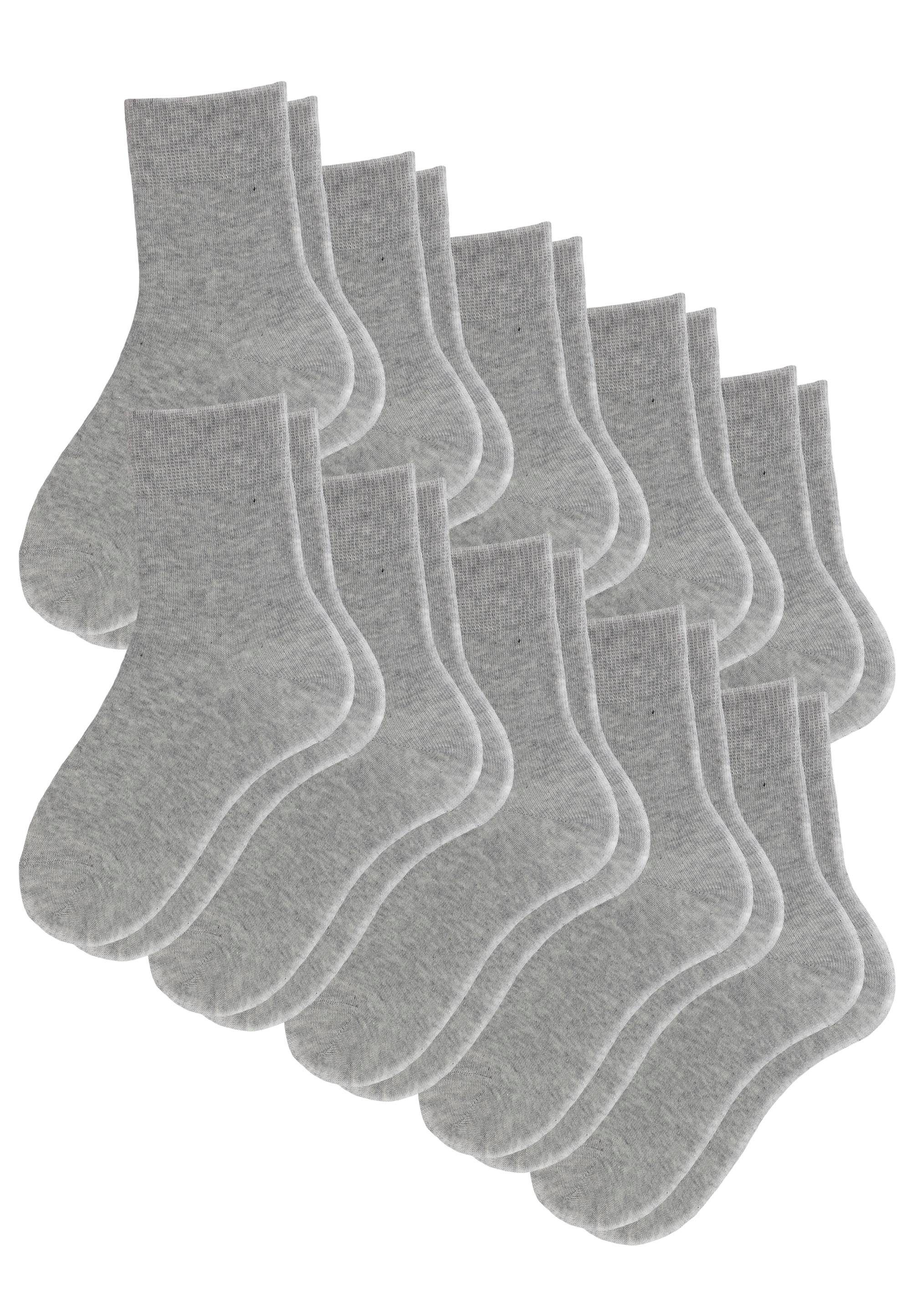 Rogo Socken (10-Paar) im 10er-Pack hellgrau, meliert
