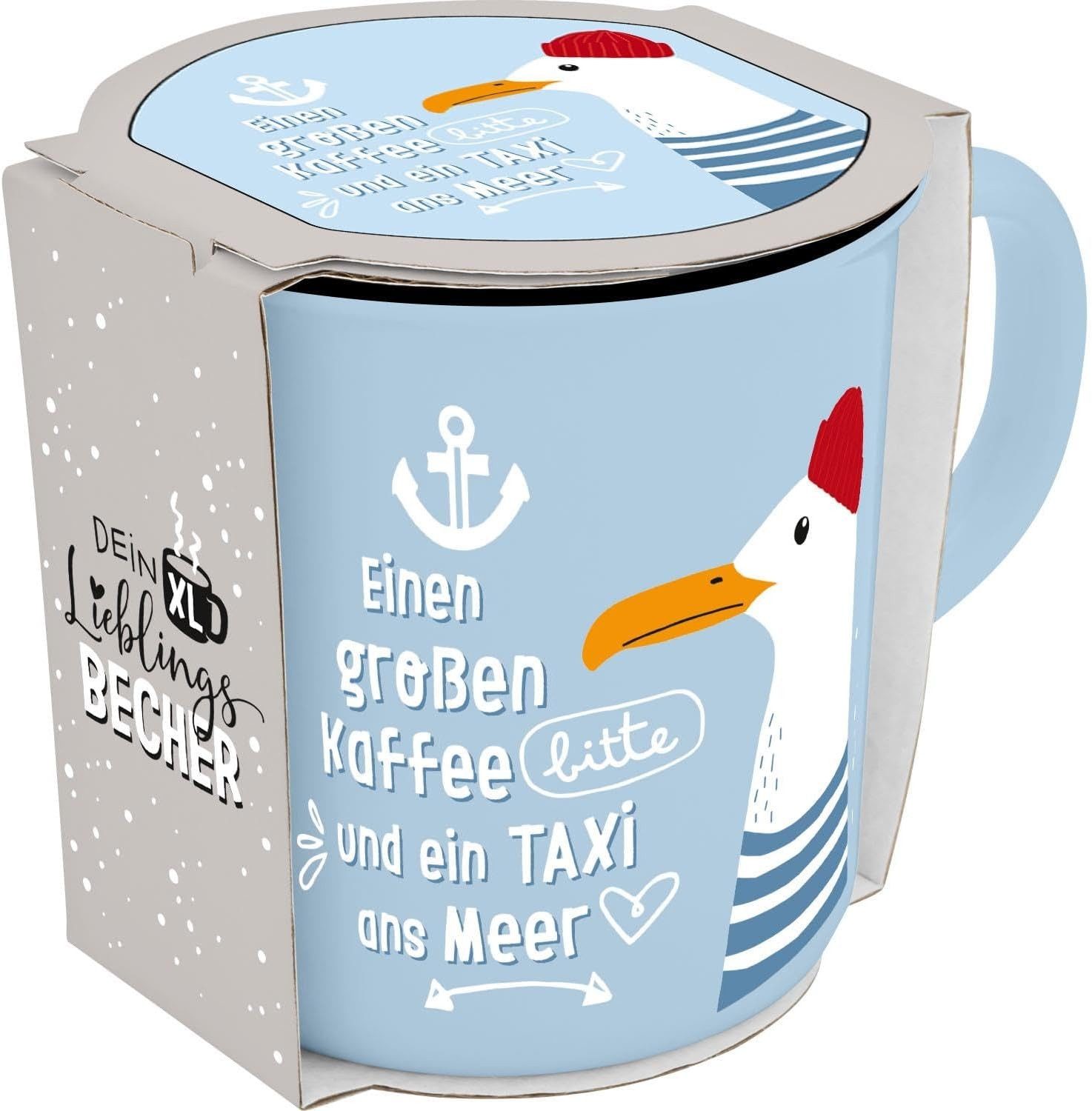 Sheepworld Tasse XL Tasse Becher Tee Kaffeetasse 0,55cl Geschenk Sheepworld MEER 74527, Porzellan