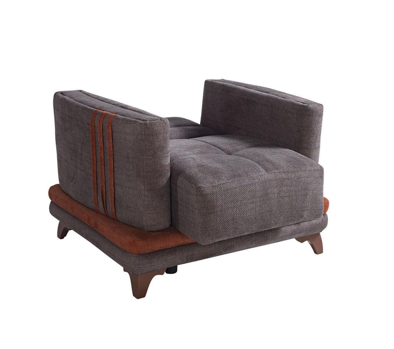 Sofa Sessel, Made Textil Sofa In Modern Sitzer 3+1 Europe Holz JVmoebel 3 Sofagarnitur Sitzer