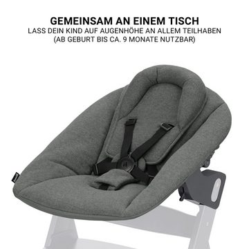 Hauck Hochstuhl Beta Plus Natural - Newborn Set, Babystuhl ab Geburt inkl. Aufsatz für Neugeborene, Tisch, Sitzauflage