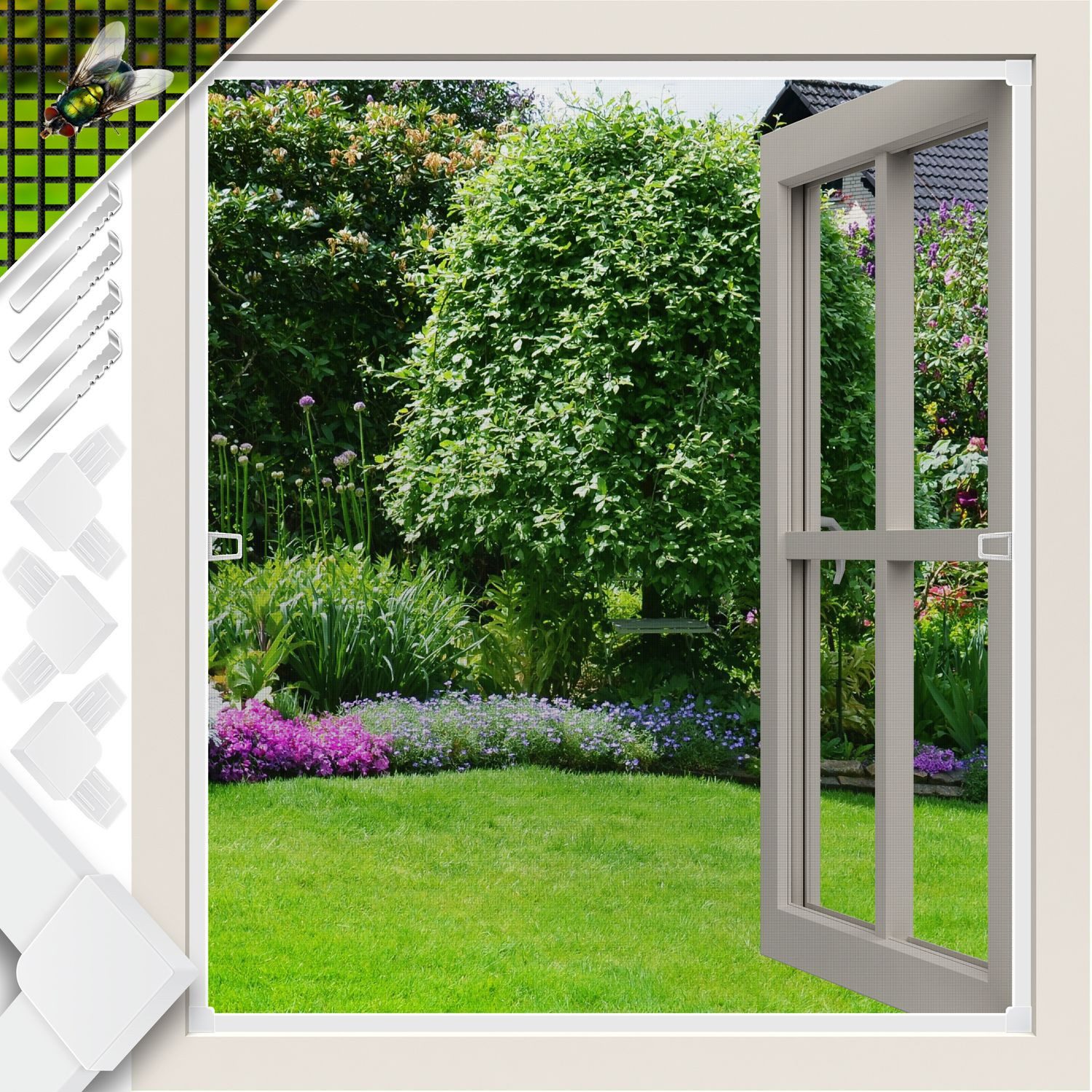 KESSER Insektenschutzplissee, Fliegenschutzgitter für Fenster mit Aluminium günstig online kaufen