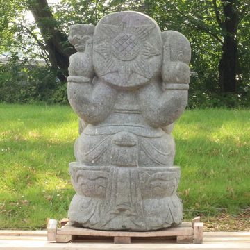 Oriental Galerie Dekofigur Ganesha Figur sitzend Steinfigur Greenstone Massiv 77 cm (1 St), groß, massiv, wetterfest