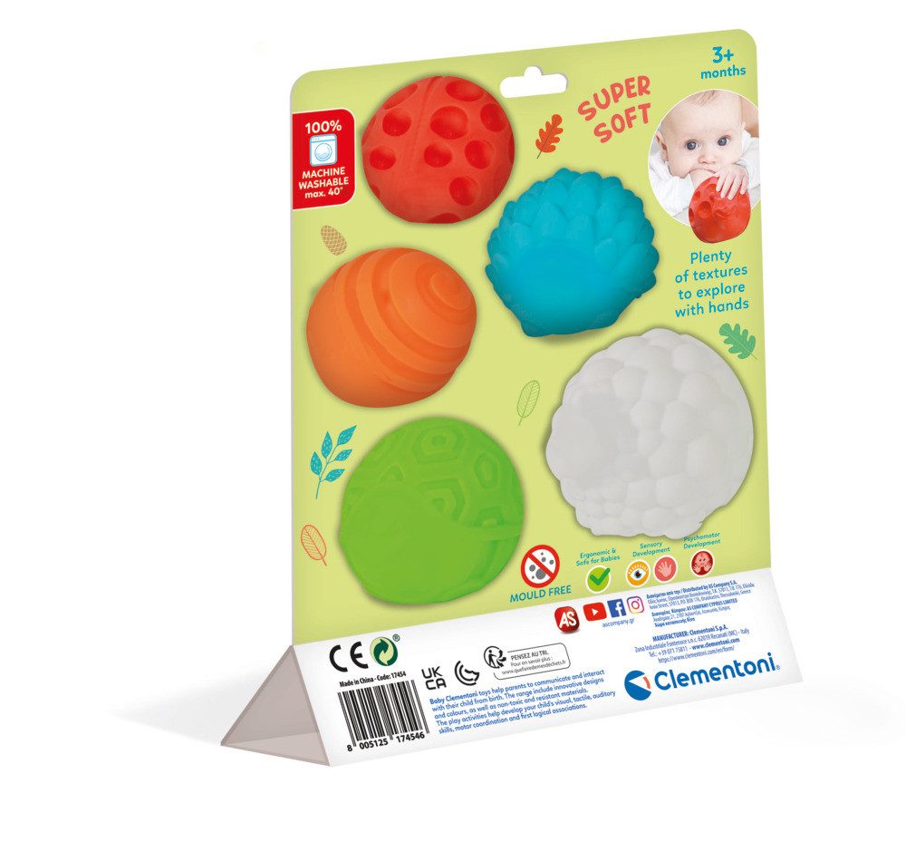 Clementoni® Spielball Sensorische Tierbälle 5 Stück