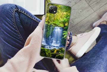 MuchoWow Handyhülle Dschungel - Wasserfall - Australien - Pflanzen - Natur, Phone Case, Handyhülle Xiaomi Mi 11 Lite, Silikon, Schutzhülle