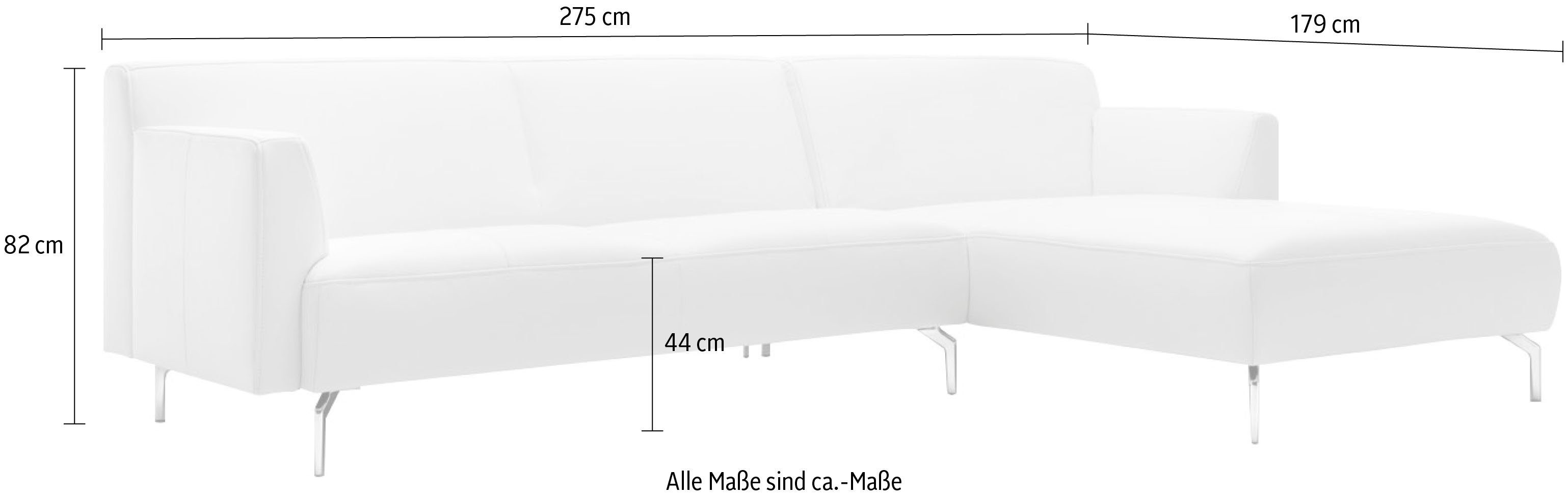 hülsta sofa Ecksofa hs.446, schwereloser cm 275 Optik, minimalistischer, in Breite
