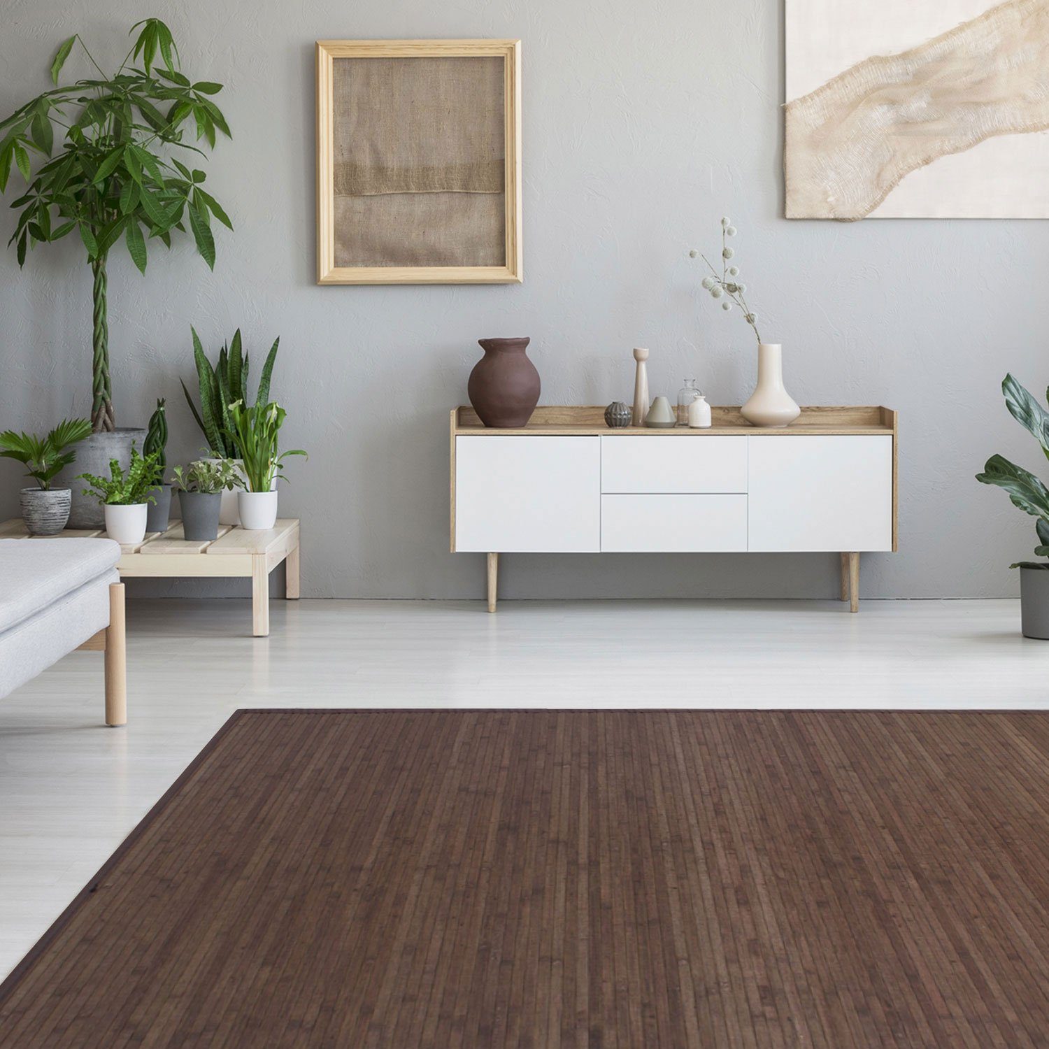 Homestyle4u Teppich Bambusteppich Matte Bambus Läufer günstig online kaufen