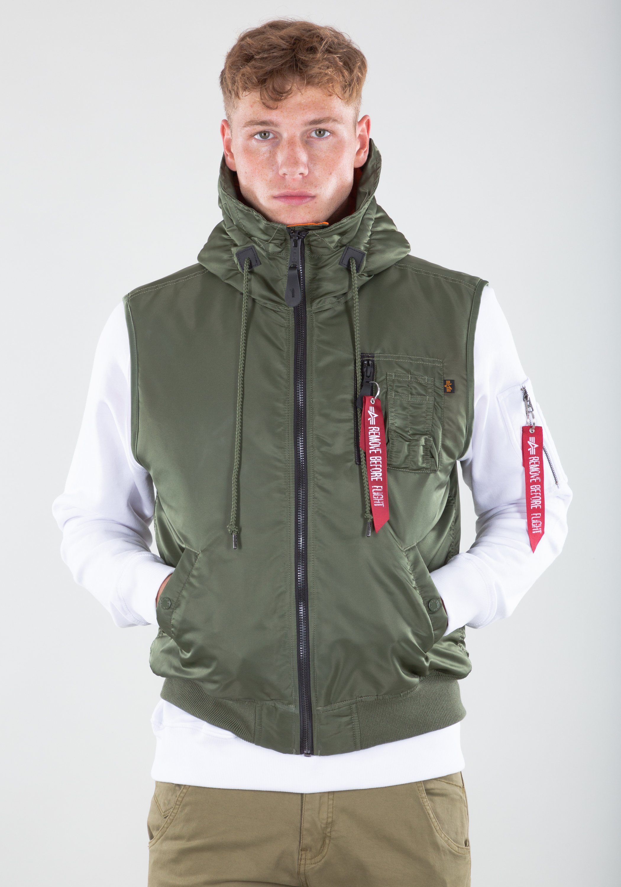 Alpha Industries Blouson Alpha Industries Men - Vests Hooded MA-1 Vest sage-green