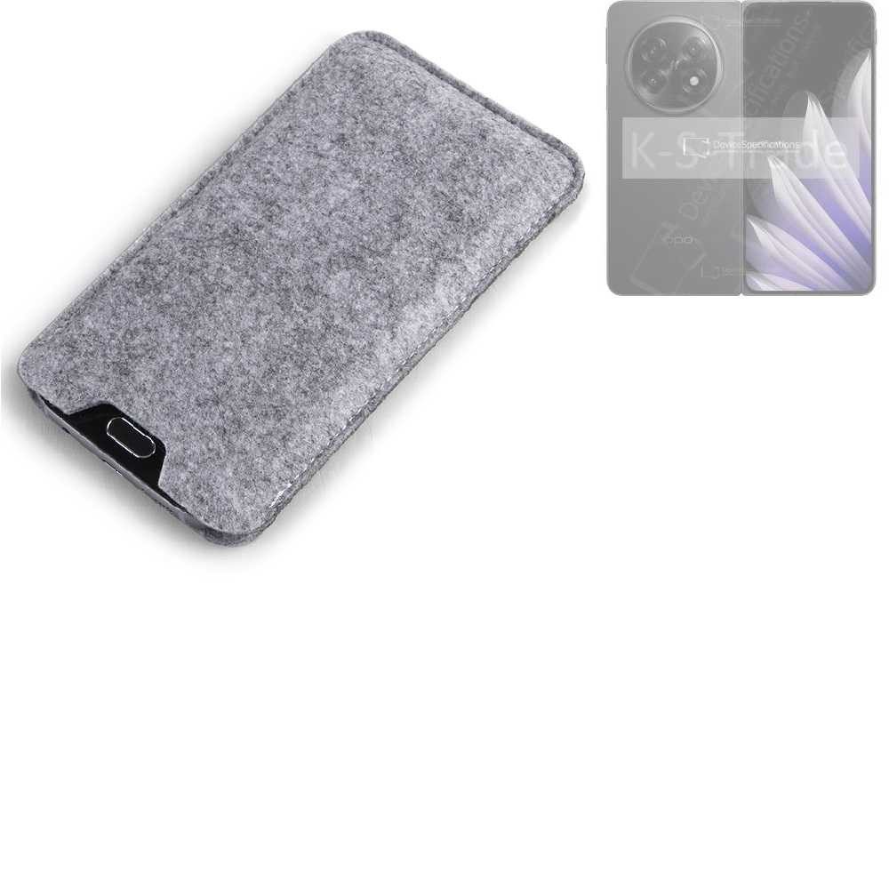 K-S-Trade Handyhülle für Oppo Find N5 CPH2671, Filz Handyhülle Schutzhülle Filztasche Filz Tasche Case Sleeve