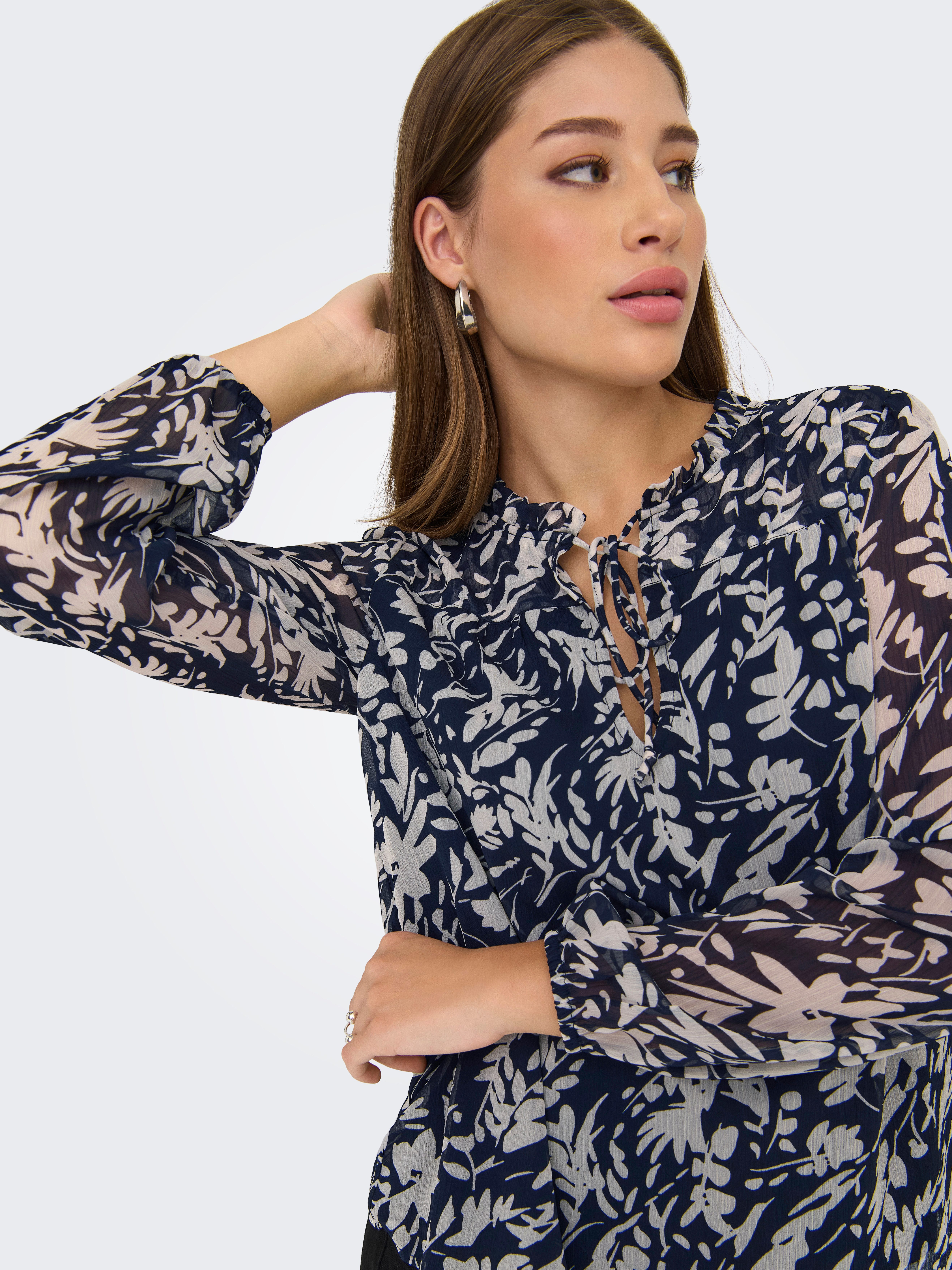 ONLY Chiffonbluse ONLDITSY L/S BLOUSE WVN Kunstfaser, regular fit