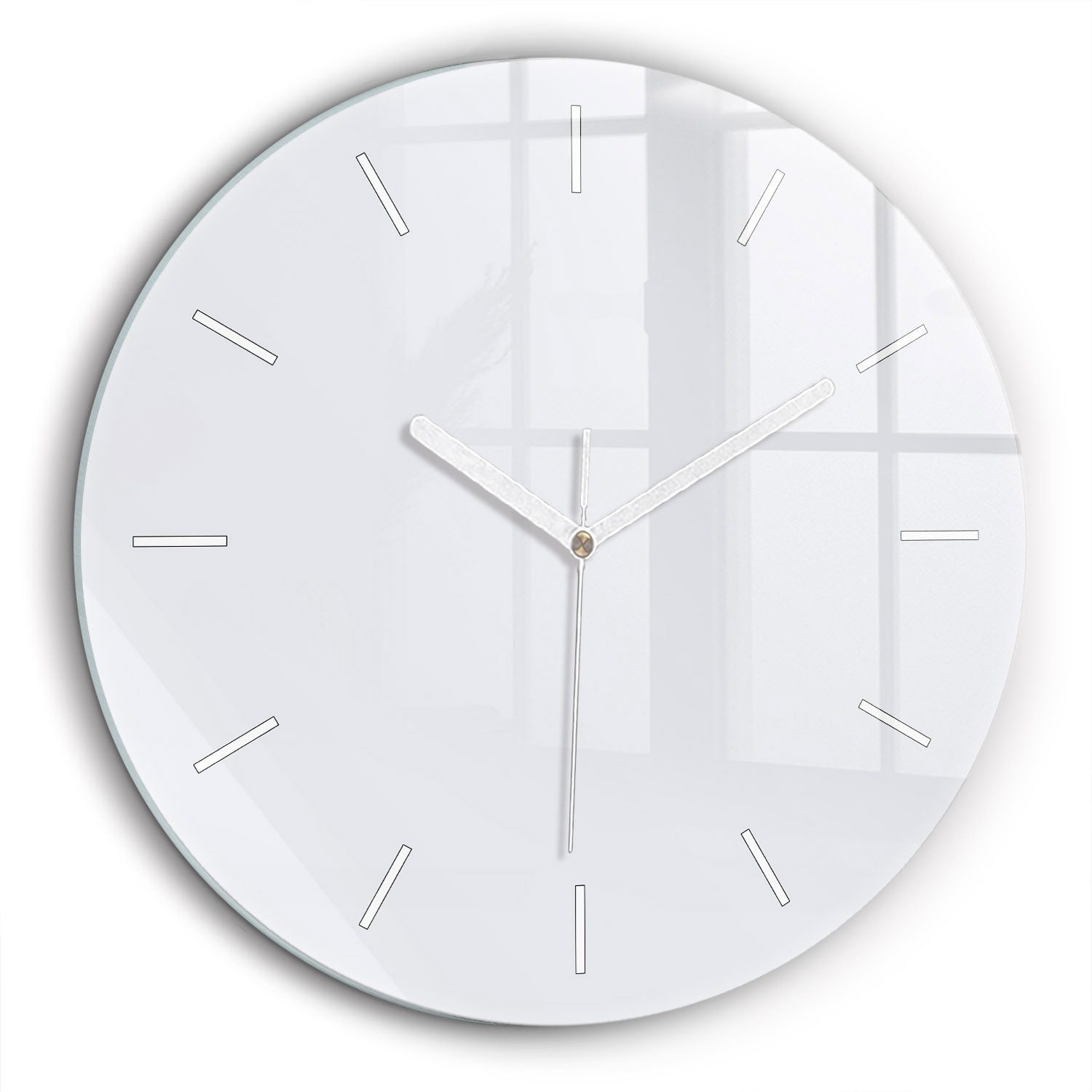 Tulup Wanduhr Glasrunde Uhr Moderne Glaswanduhr 60cm Uhr aus Gehärtetem Glas