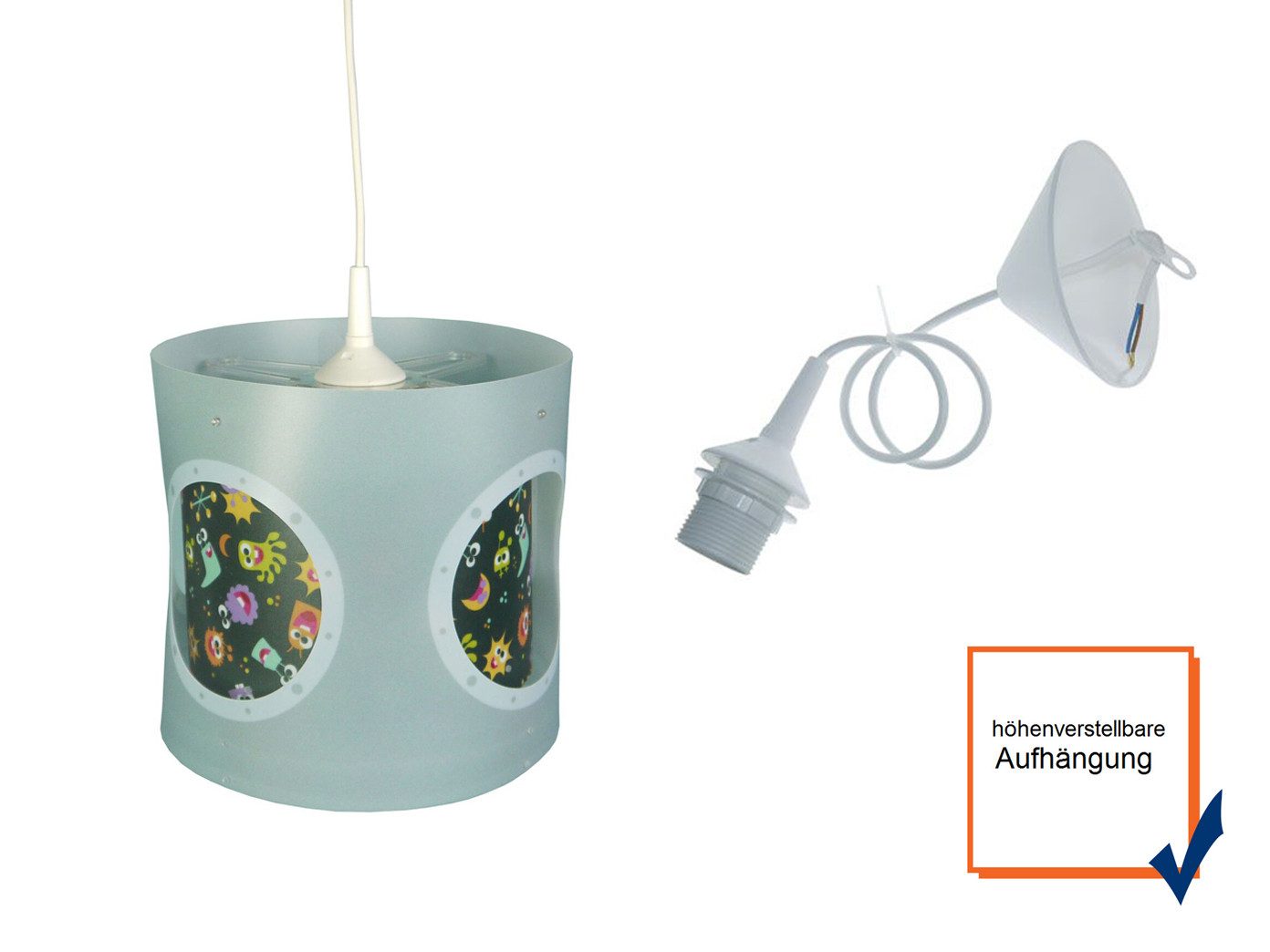 niermann LED Deckenleuchte Kinder-Lampe mit Lichteffekten, Ø 25cm, dimmbar extern via Hausinstallation, LED wechselbar, Warmweiß, ausgefallene Deckenlampe mit drehendem Lampenschirm & E27 LED