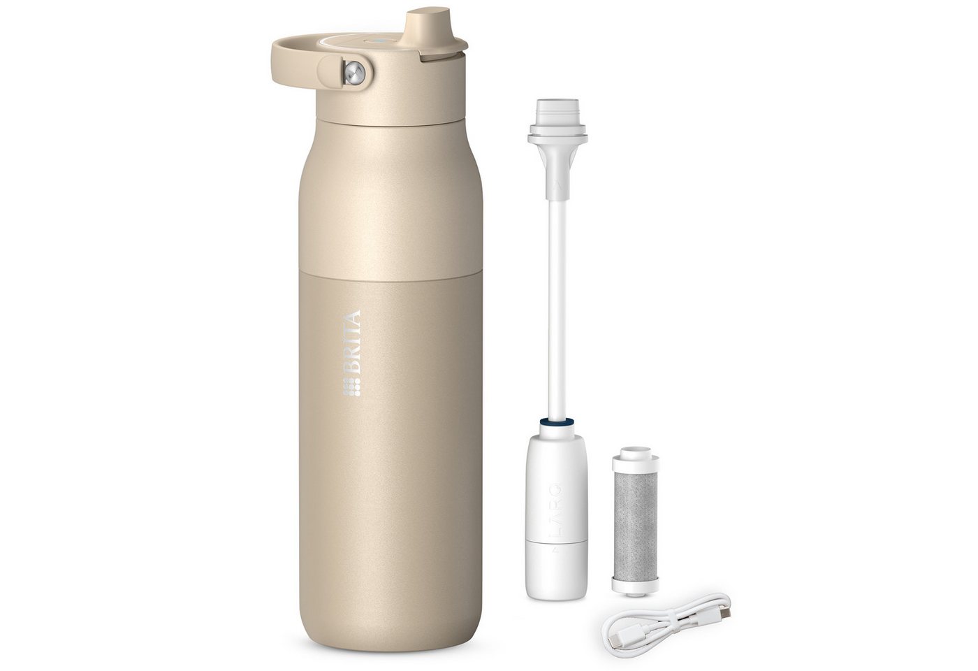 BRITA Trinkflasche BRITA LARQ iQ Digitale Filter Trinkflasche (1000 ml), inkl. Hydration Tracking (App), Aktivkohle Wasserfilter & UV-C