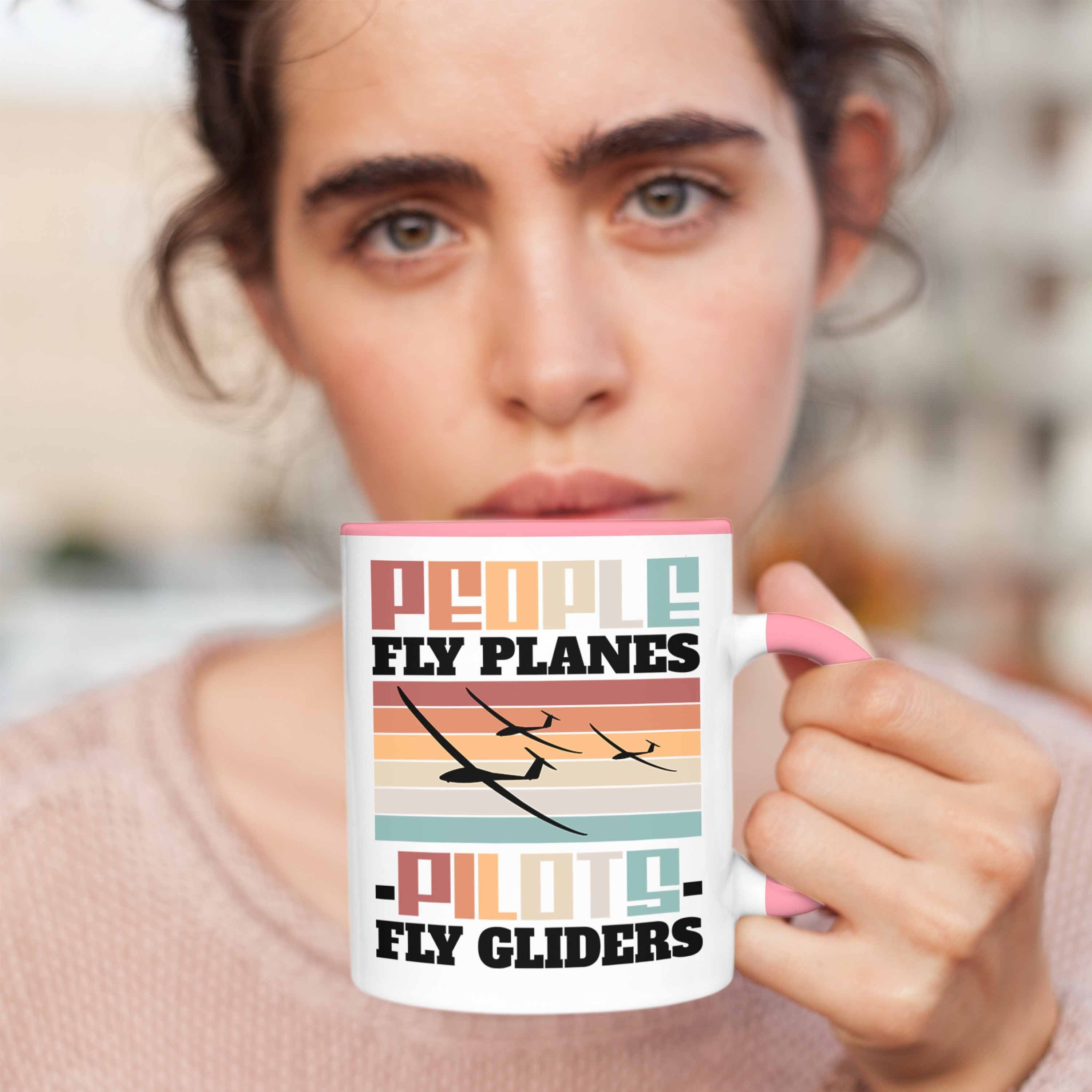 Play Gliders Tasse Geschenkidee Segelflugzeug Rosa Segelflieger Trendation Pilots Spruch Seg