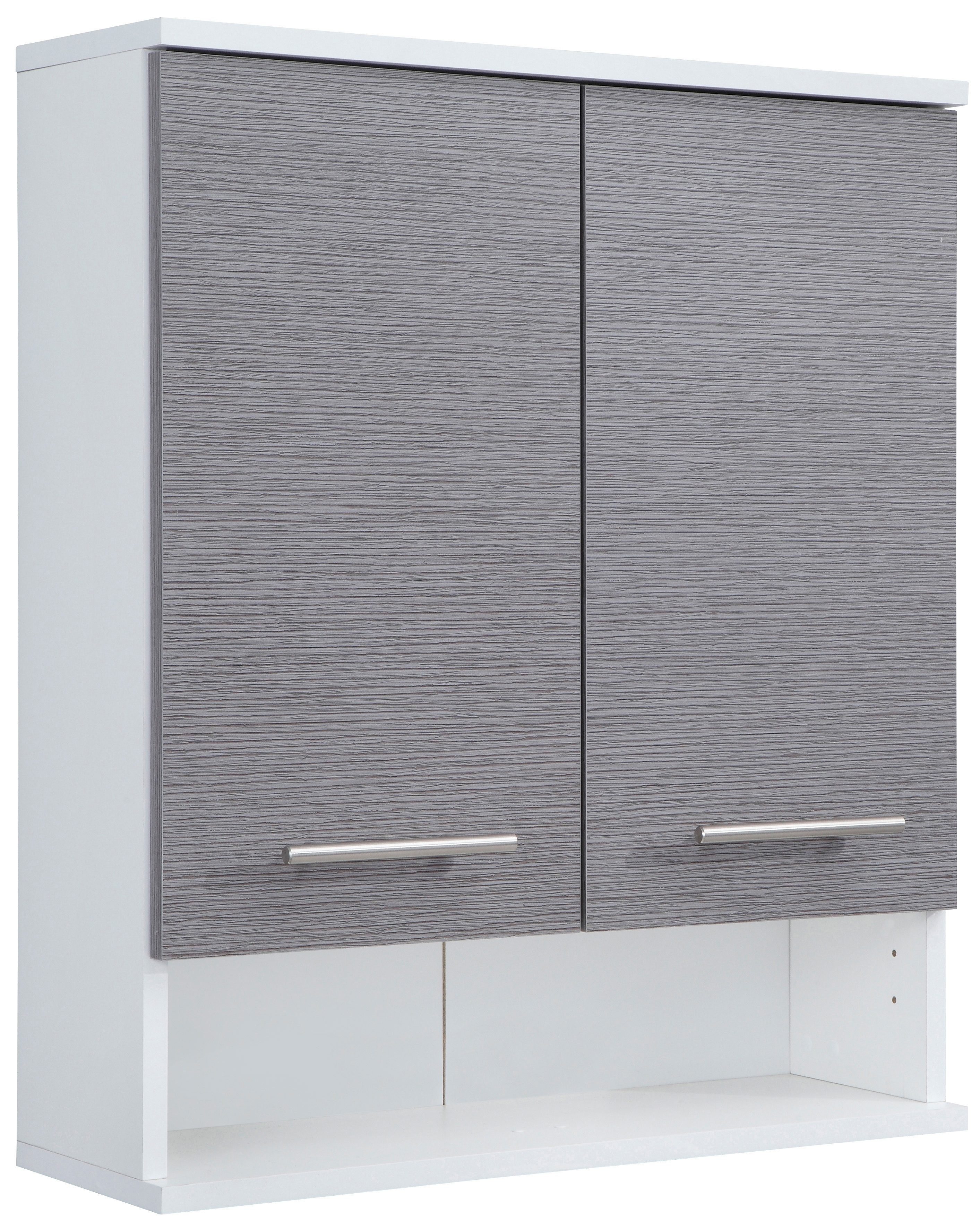 Schildmeyer Hängeschrank Einlegeboden, 60 Metallgriffe cm, verstellbarer grau weiß/eschefarben Palermo Breite