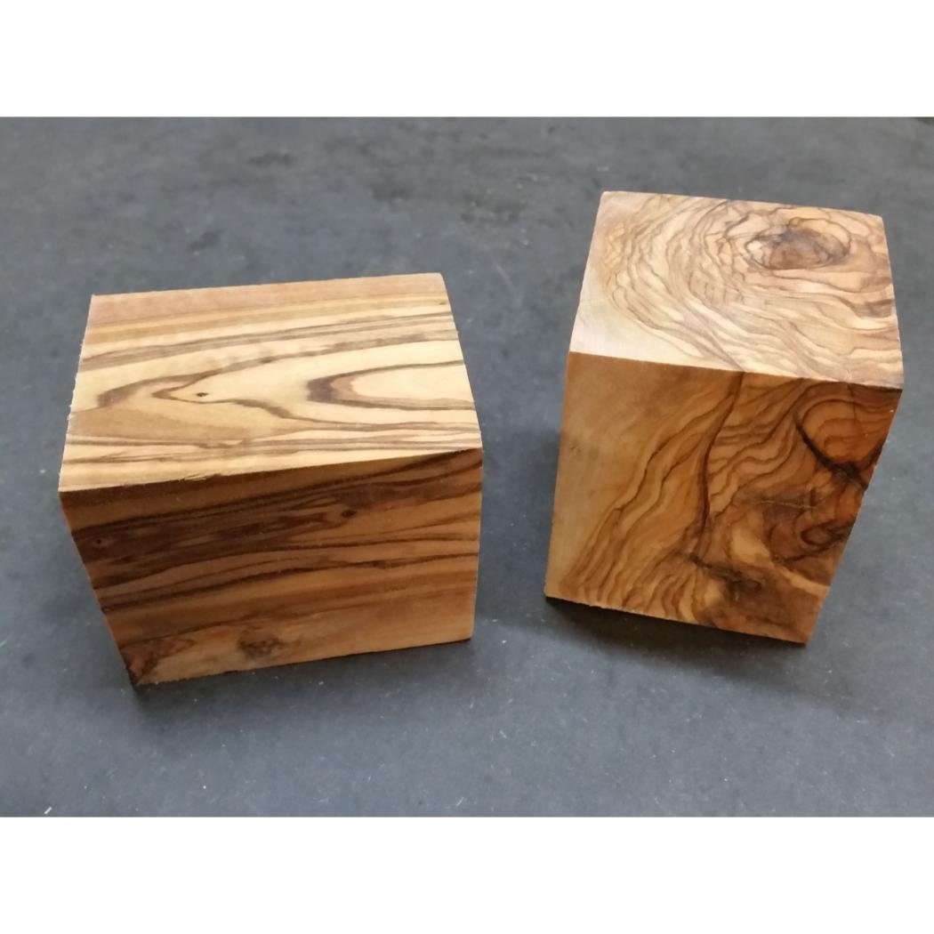 Olivenholz-erleben Kantholz Kantholz 9x9x6 cm aus Olivenholz, (1-tlg), Echtes Olivenholz mit ausdrucksvoller Maserung