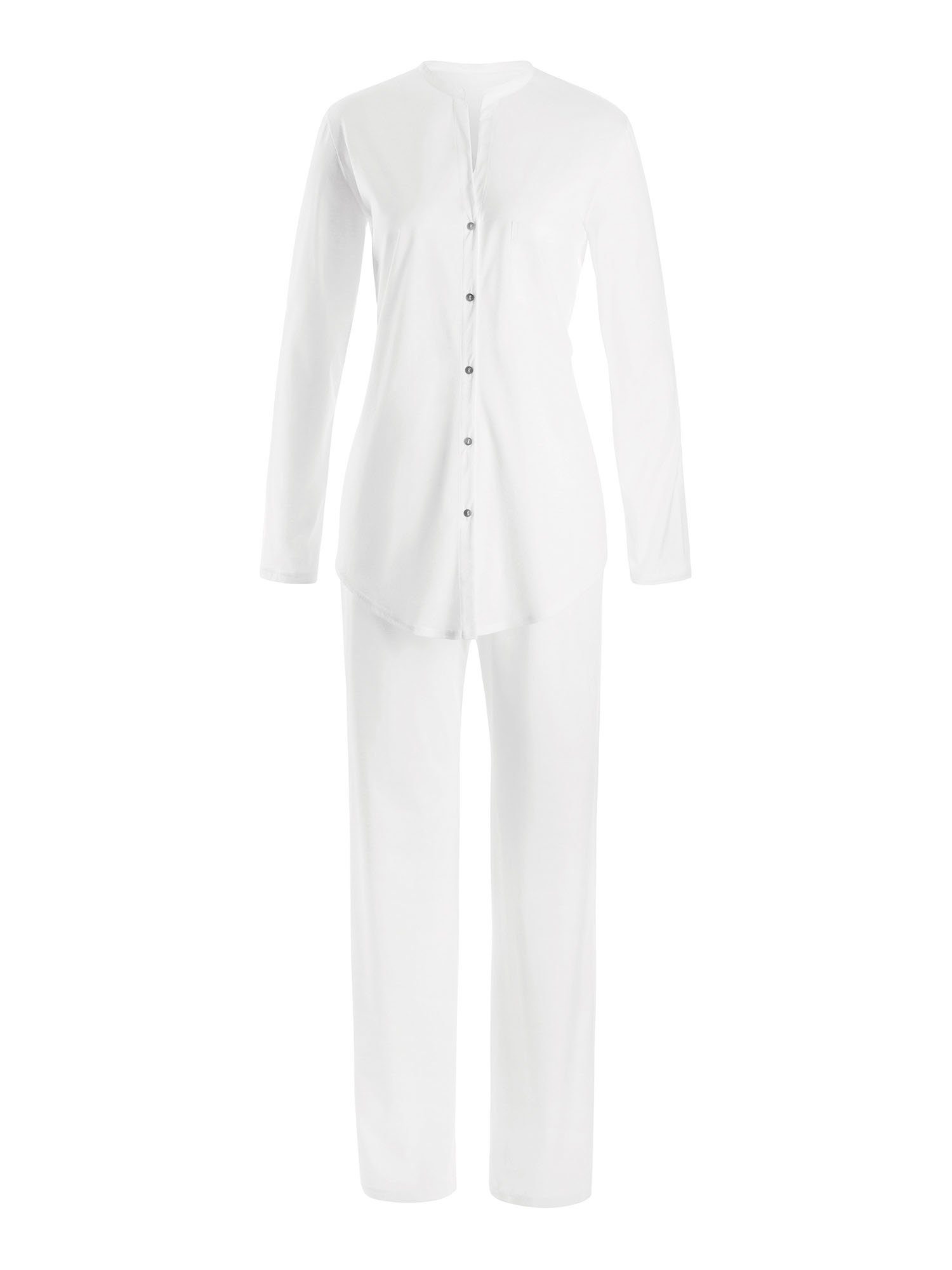 Hanro Pyjama Cotton Deluxe, Langarm (1 tlg) white
