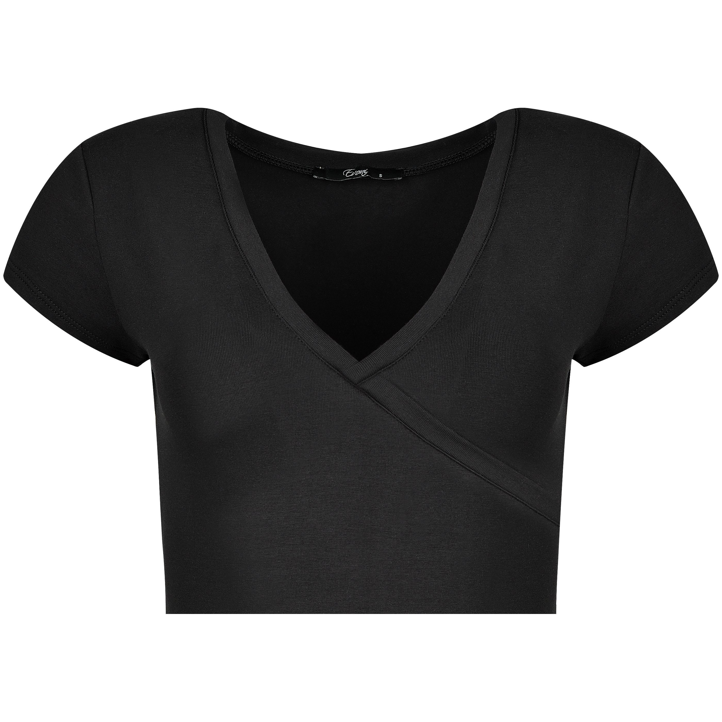 Evoni Crop-Top Damen Crop Top Kurzarmshirt Baumwolle Bauchfrei günstig online kaufen