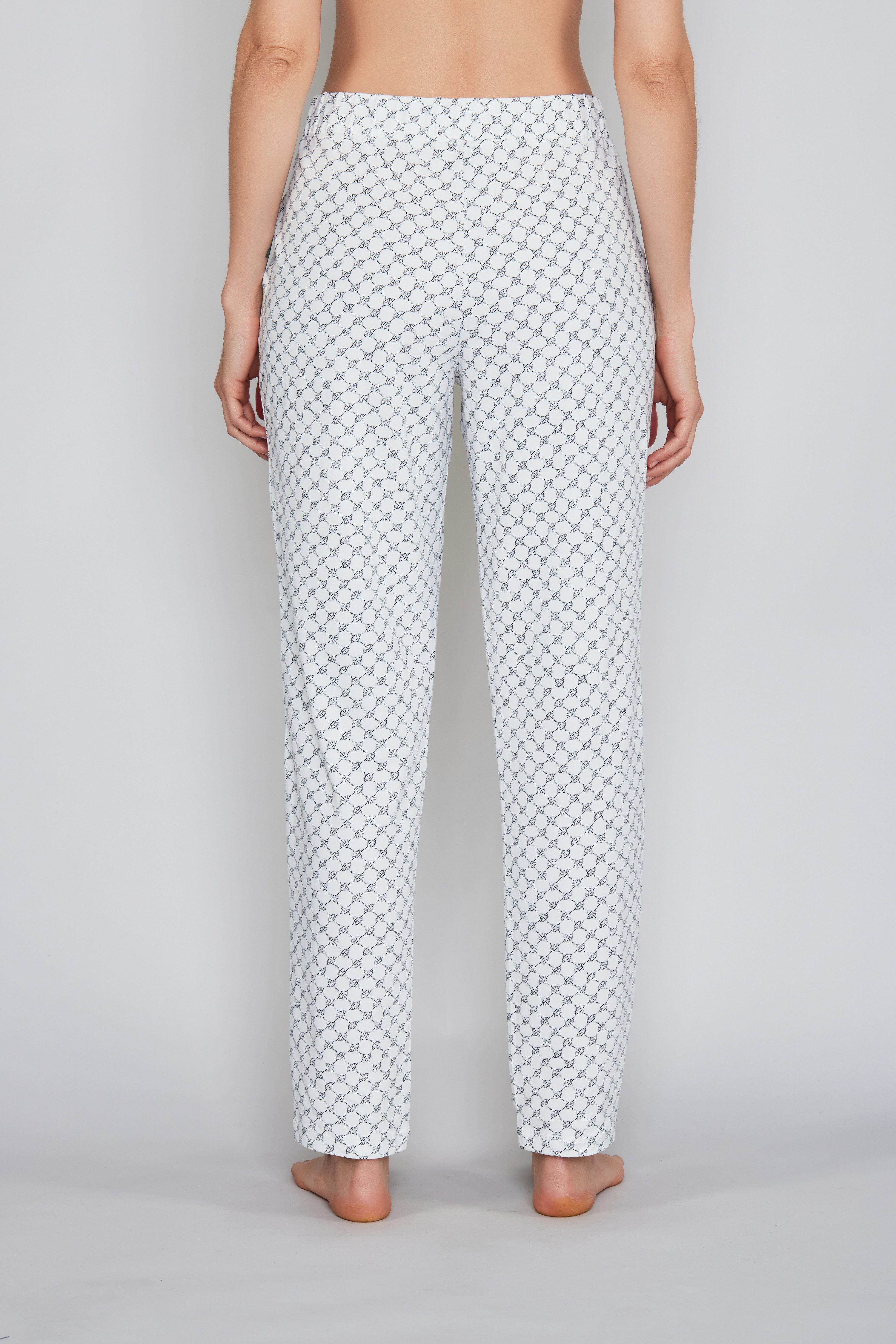 JOOP! Pyjamahose Cosy mit Tunnelzug und Bindeband, Cornflower-Allover
