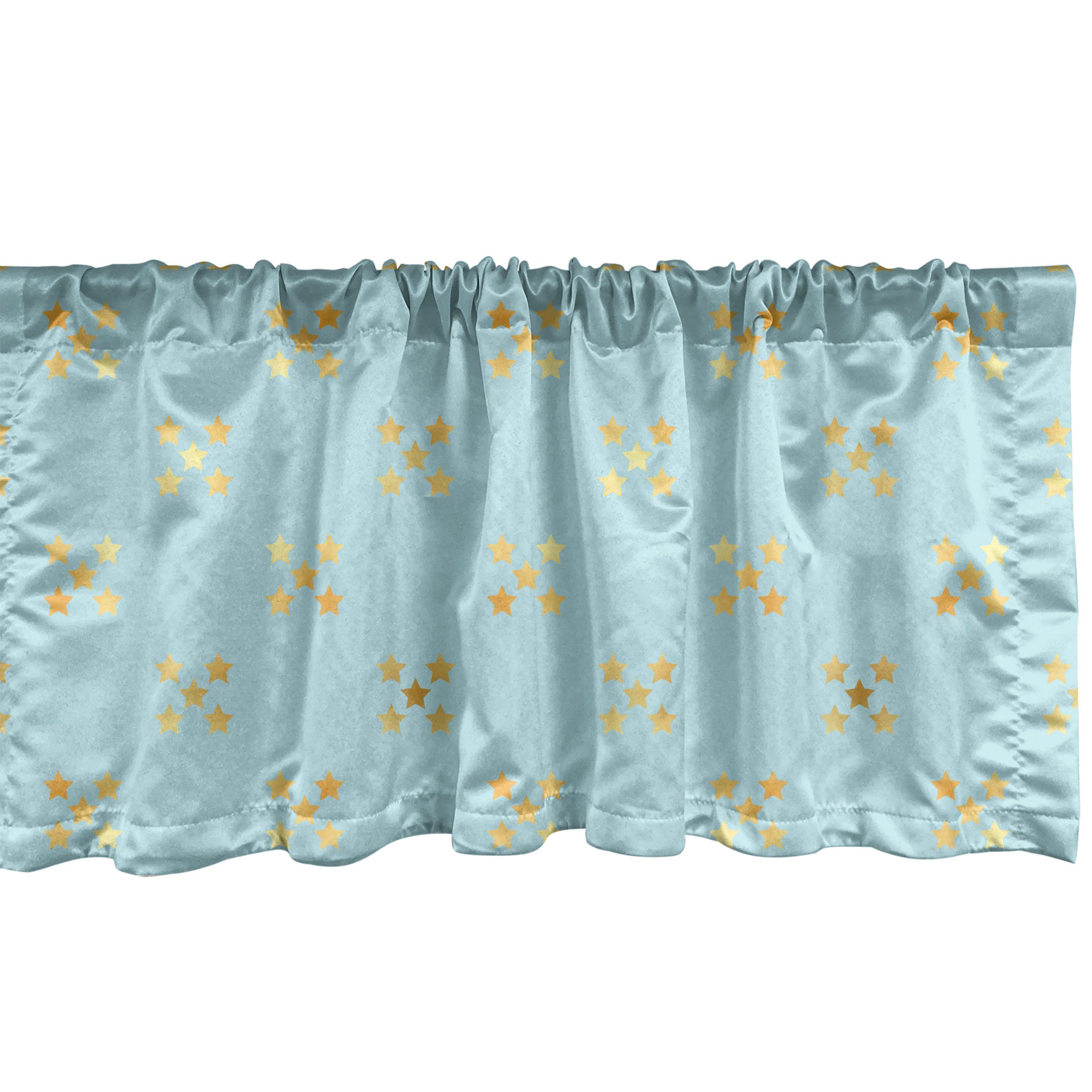Scheibengardine Vorhang Volant für Küche Schlafzimmer Dekor mit Stangentasche, Abakuhaus, Microfaser, Abstrakt Rhythmische Gradient Star Sky