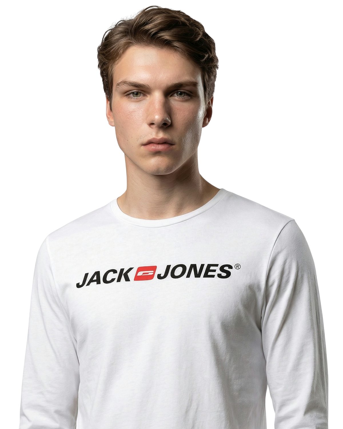Jack & Jones Langarmshirt stilvolles Regular Fit Longsleeve mit Printdruck Bequemes Oberteil aus Baumwolle mit Rundhalsausschnitt