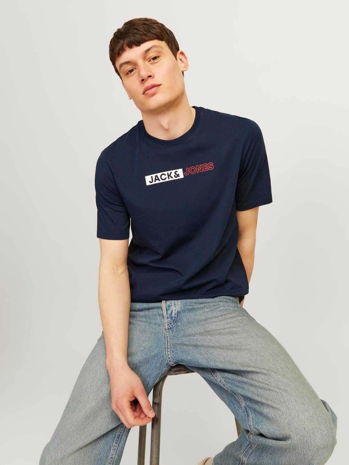 Jack & Jones Herren Rundhals T-Shirt JJECORP LOGO - Regular Fit günstig online kaufen