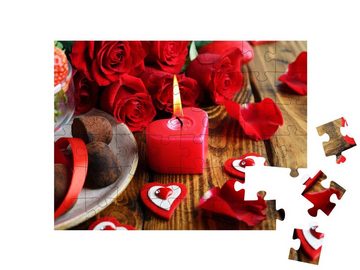 puzzleYOU Puzzle Rosen und Pralinen zum Valentinstag, 48 Puzzleteile, puzzleYOU-Kollektionen Festtage