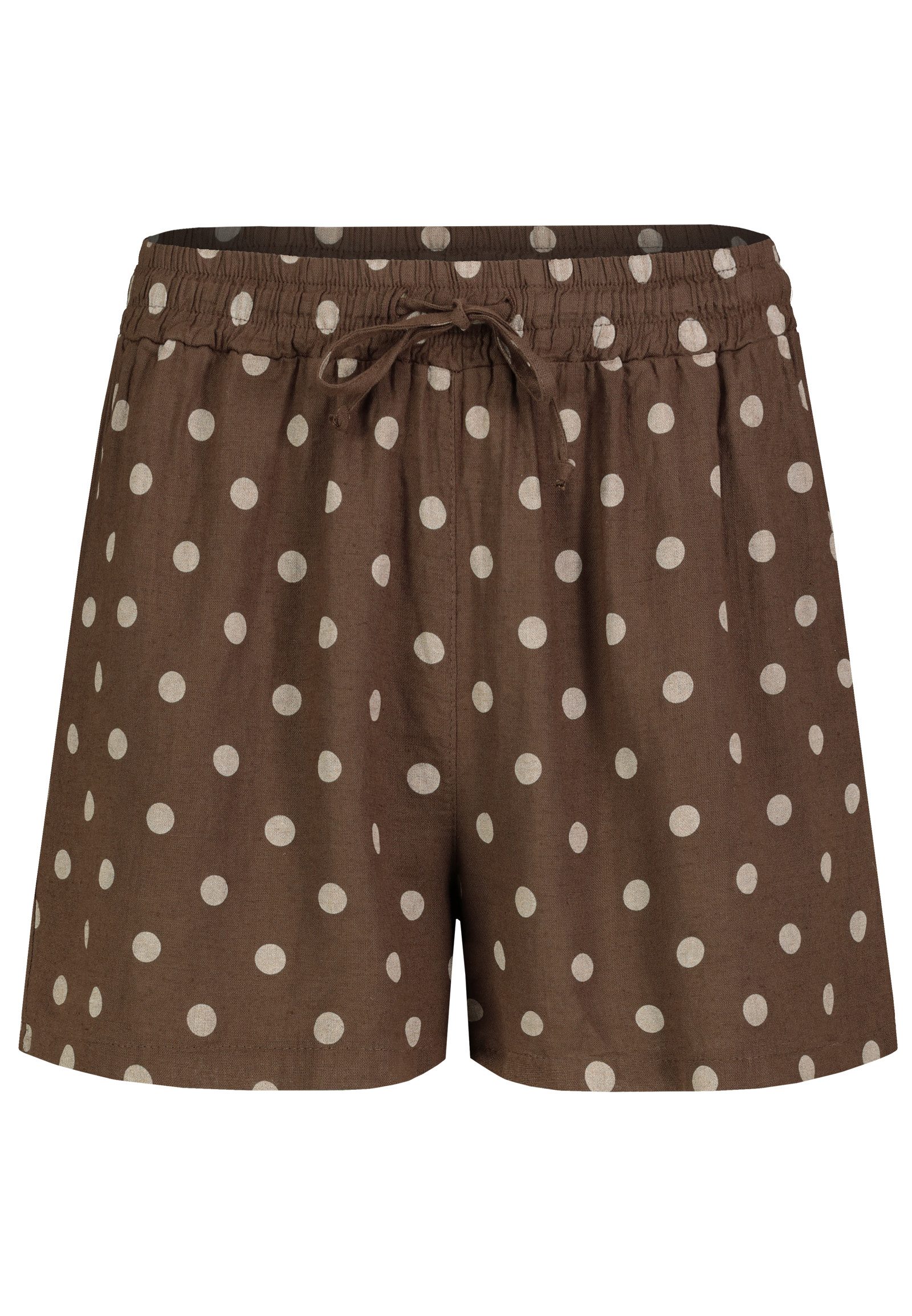 SUBLEVEL Shorts Damen Kurze Hose Leinen-Mix Polka-Dot Design, Eingrifftaschen