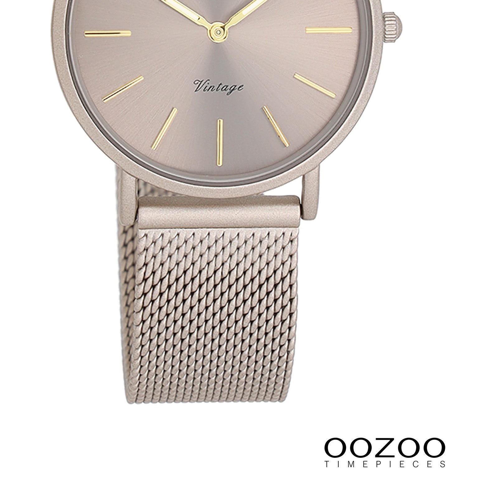 OOZOO Quarzuhr Oozoo Damen Armbanduhr Vintage Series, (Analoguhr), Damenuhr rund, mittel (ca. 32mm) Metallarmband, Fashion-Style