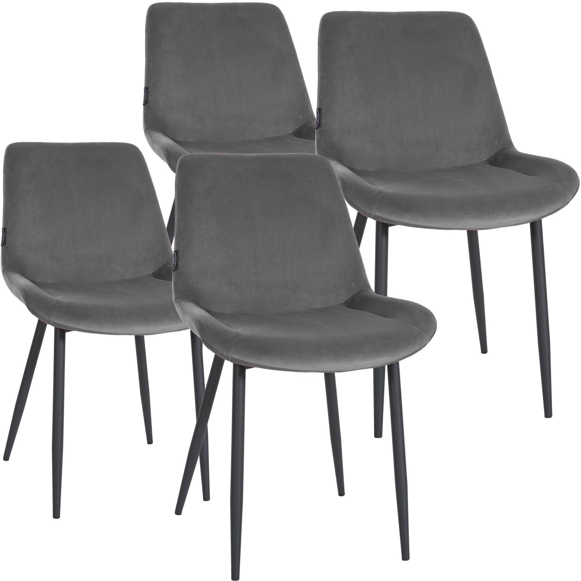 CLP Esszimmerstuhl Victoria (4er Set), Samtbezug, mit Rückenlehne