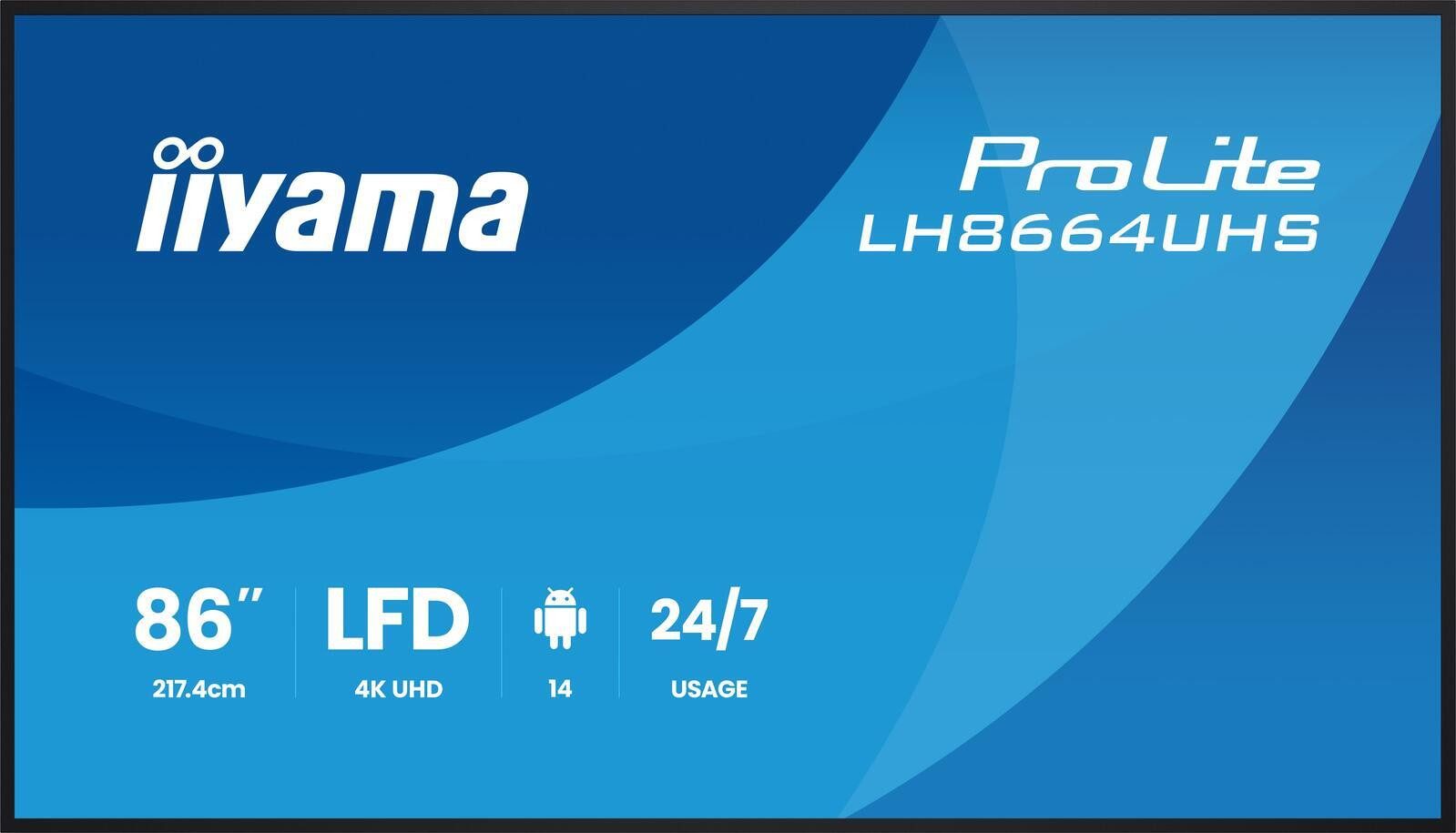 Iiyama Iiyama LH8664UHS-B3AG LED-Monitor (3840 x 2160, 8 ms Reaktionszeit, 60 Hz, IPS Panel)