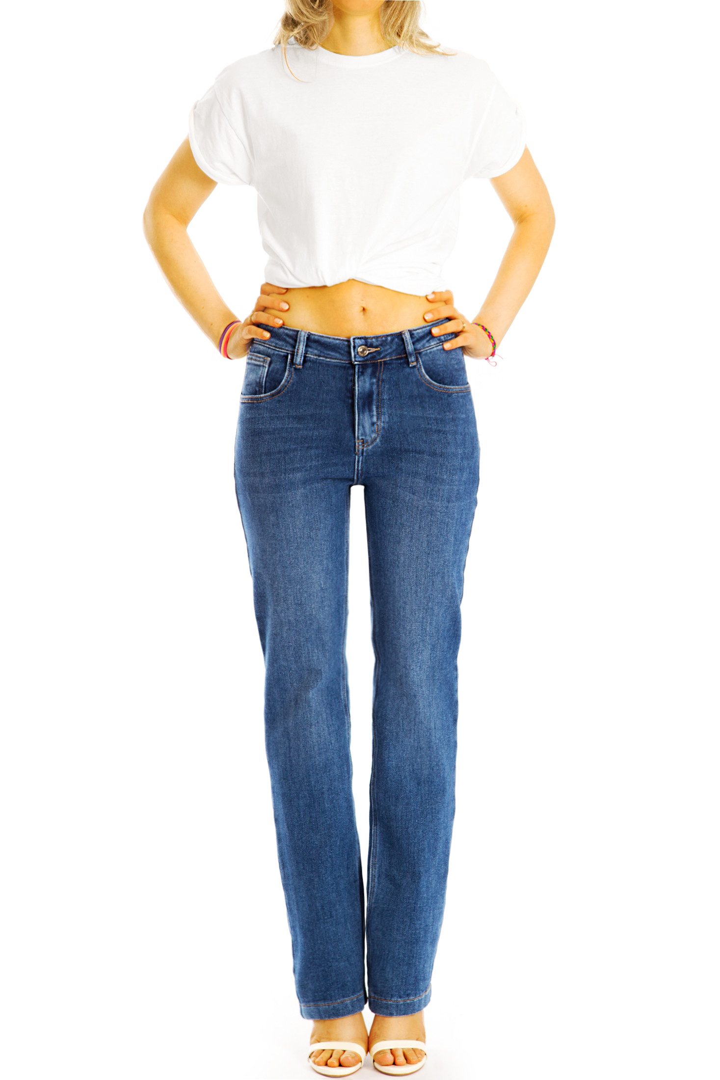 be styled Gerade Jeans Medium waist gerade geschnittene Jeans bequem - Damen - j16k-4 mit Stretch-Anteil