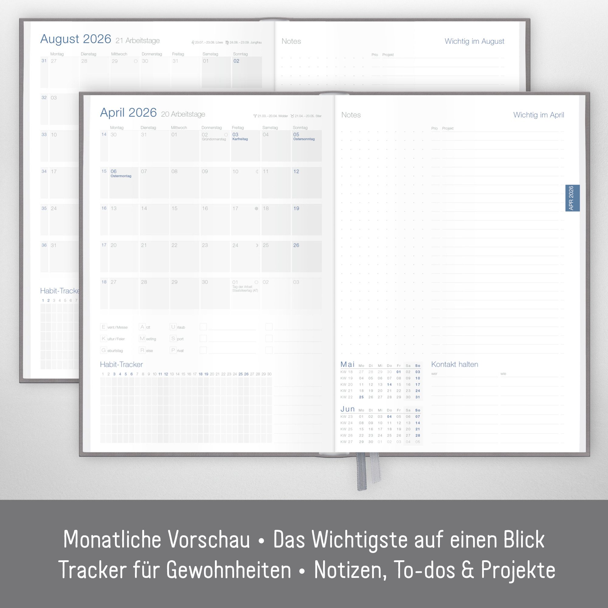 Häfft Terminplaner Business-Timer 2025/2026 / A5 / 18 Monate