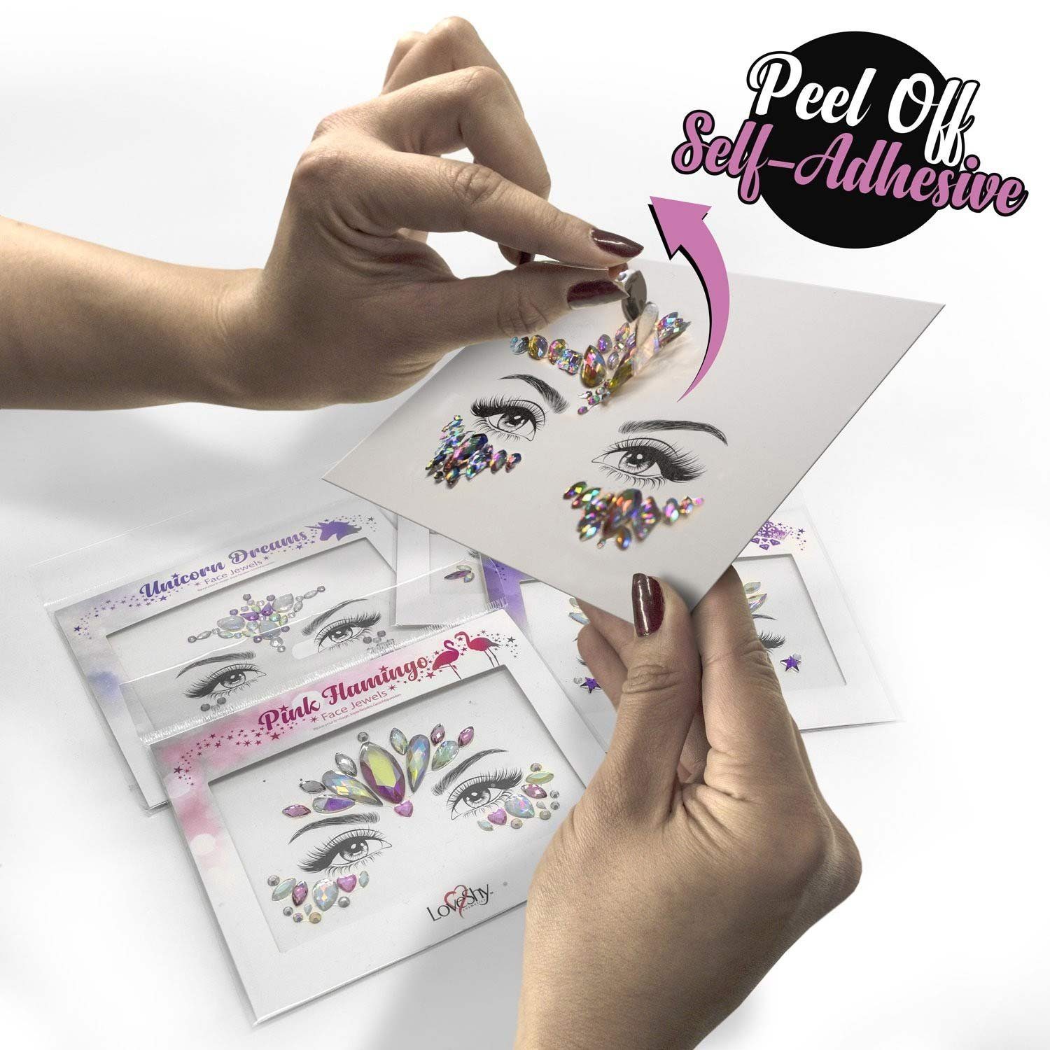 PaintGlow Strass-Tattoo Face Jewels 'Mystic Mermaid' - Selbstklebende Glit
