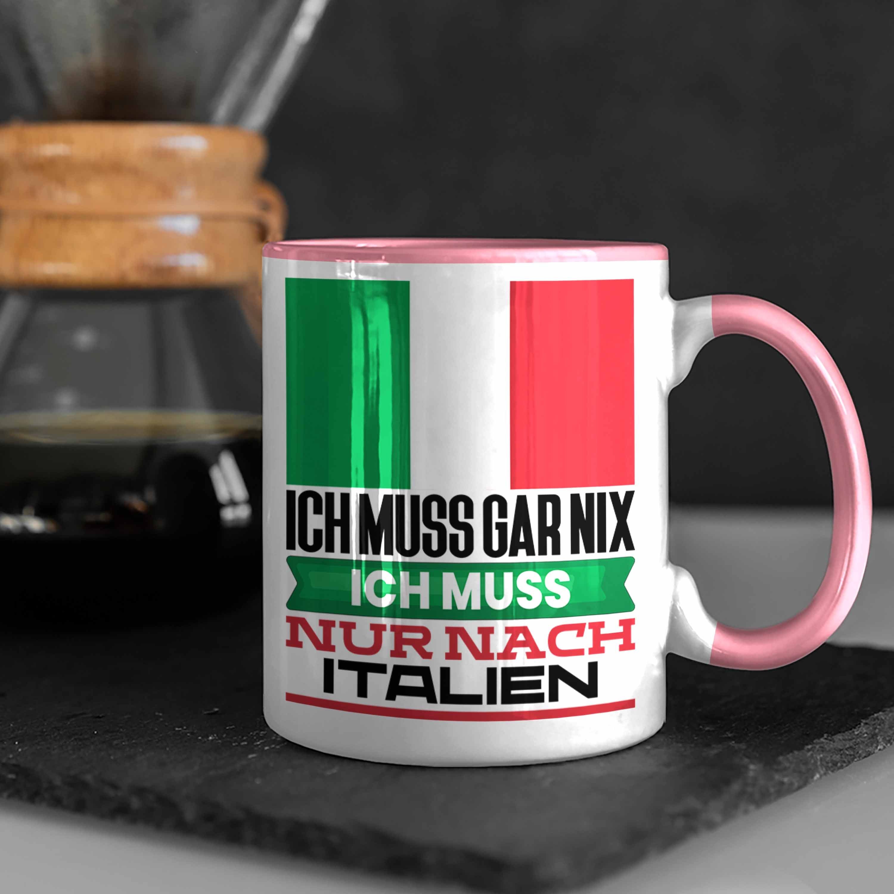 Tasse Ic Geschenk Trendation Tasse für Rosa Urlaub Italiener Geschenkidee Italien Geburtstag