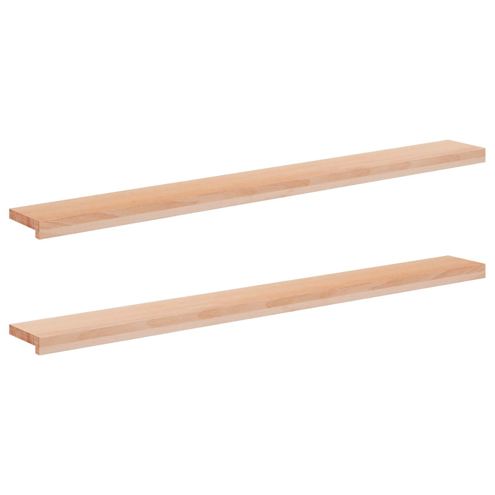vidaXL Fensterbank Fensterbänke 2 stk. Natur 160 x 20 x 2 cm Massivholz Buche