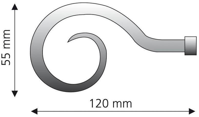 Gardinenstangen-Endstück Apoll, Liedeco, für mm (Set, Ø Gardinenstangen Gardinen, 16 2-St), chromfarben/matt