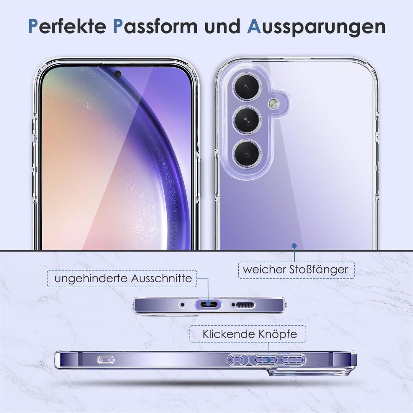 CoolGadget Handyhülle Transparent Ultra Slim Case für Samsung Galaxy A25 5G 6,5 Zoll, Silikon Hülle Dünne Schutzhülle für Samsung A25 5G Hülle – Bild 5 von 5