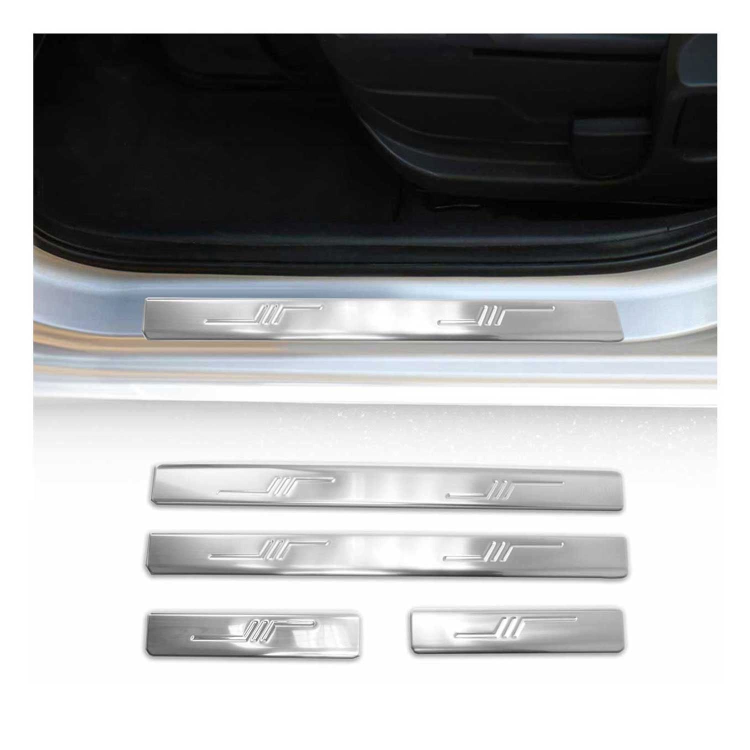 OMAC Zierleisten-Aufkleber Einstiegsleisten für Toyota Yaris 2005-2012 Edelstahl Silber 4tlg, (4tlg), Langlebig,Einfache Reinigung,Einfache Installation,Rostbeständig
