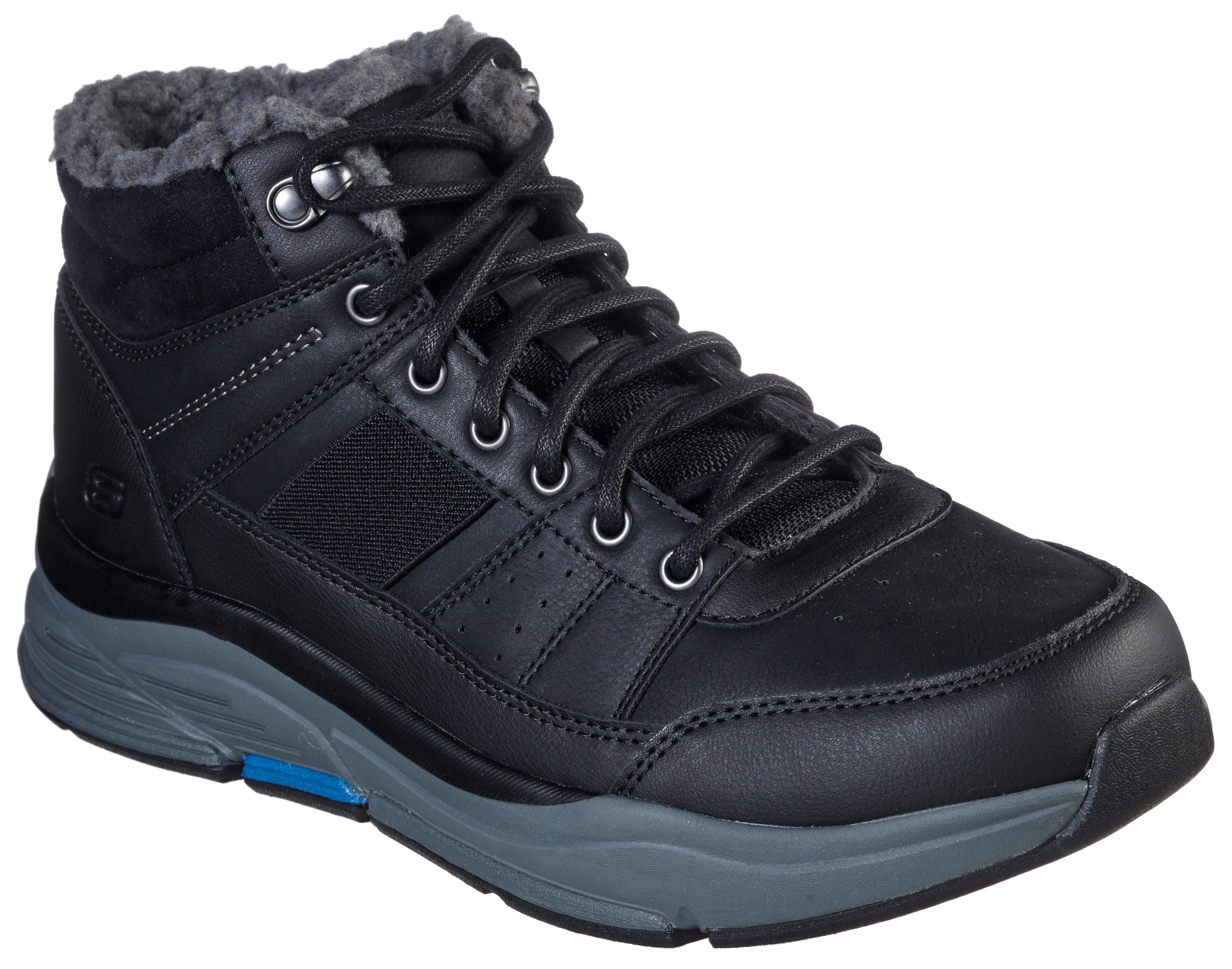 Skechers Benago Schnürboots mit kuscheligem Warmfutter schwarz