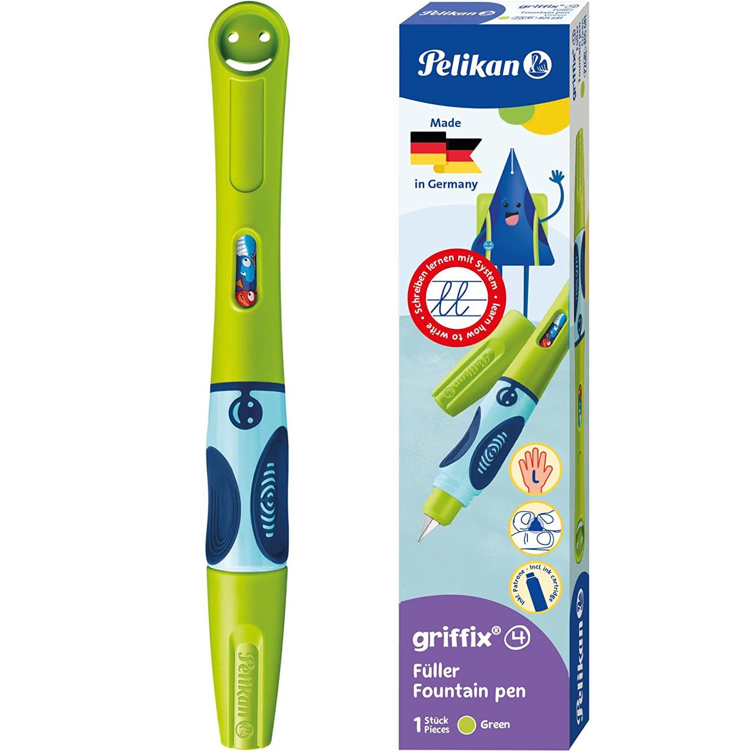 Pelikan Füllfederhalter Pelikan griffix Füllhalter, grün, für Linkshänder