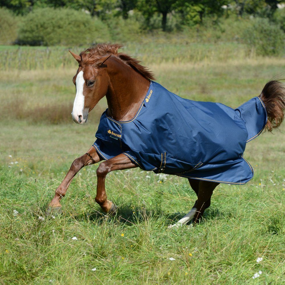 Pferde-Thermodecke Bucas Irish Turnout Medium 150g Classic - navy/gold