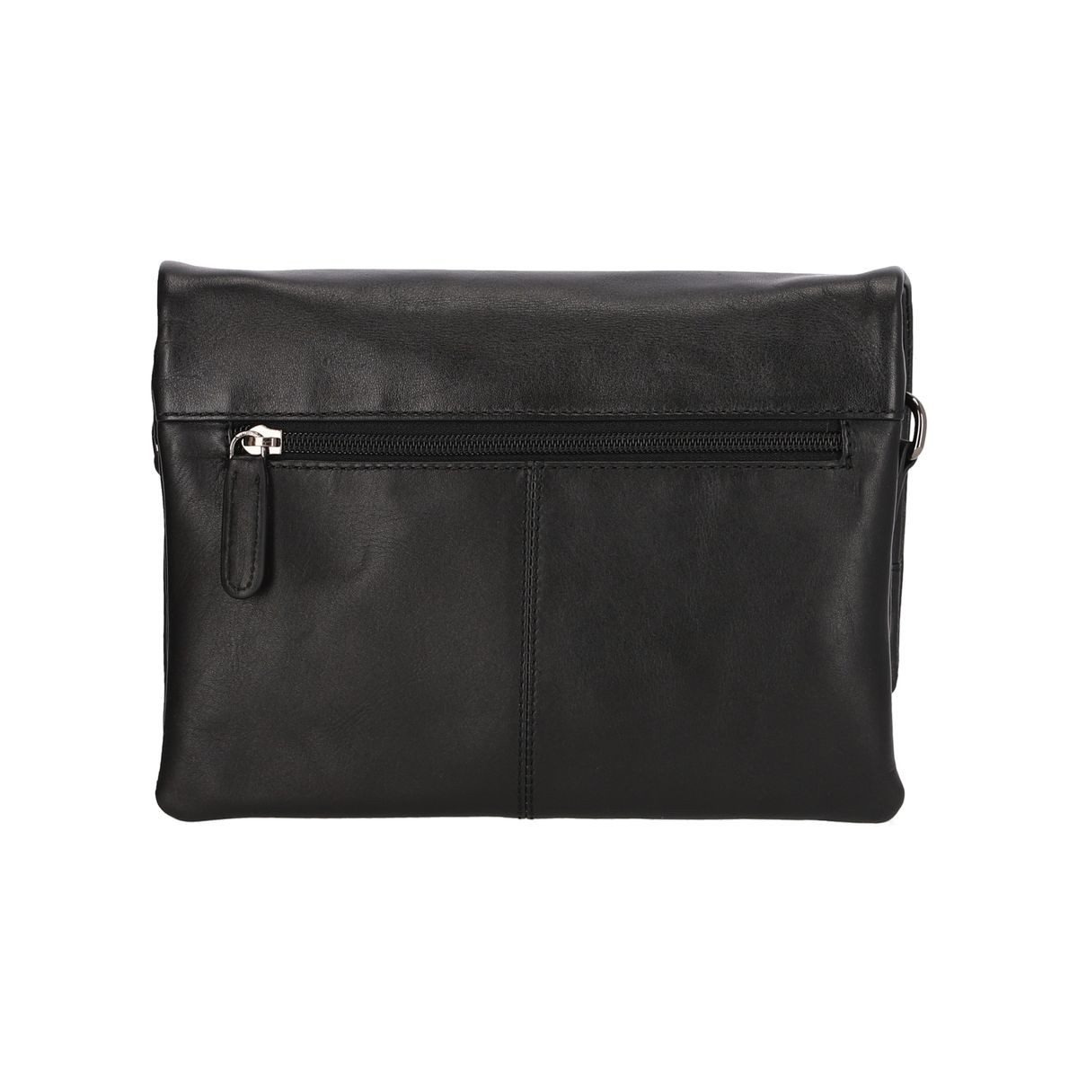 Corno d´Oro Schultertasche Damen Leder Handmade Kleine Umhängetasche Echt Leder schwarz, mit breitem verstellbarem Schultergurt, – Bild 4 von 5