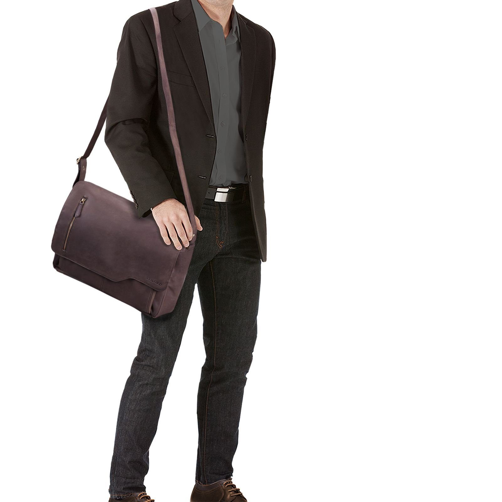 STILORD Laptoptasche "Marlon" Ledertasche Herren Business