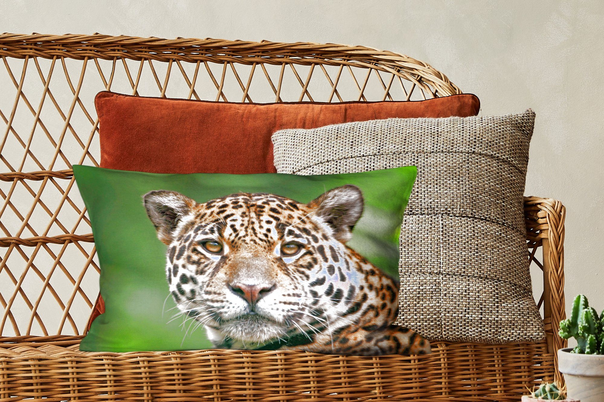 Dekokissen Natur Gefleckt, Dekoration, - - Zierkissen, Schlafzimmer MuchoWow Wohzimmer Füllung, mit Dekokissen Leopard