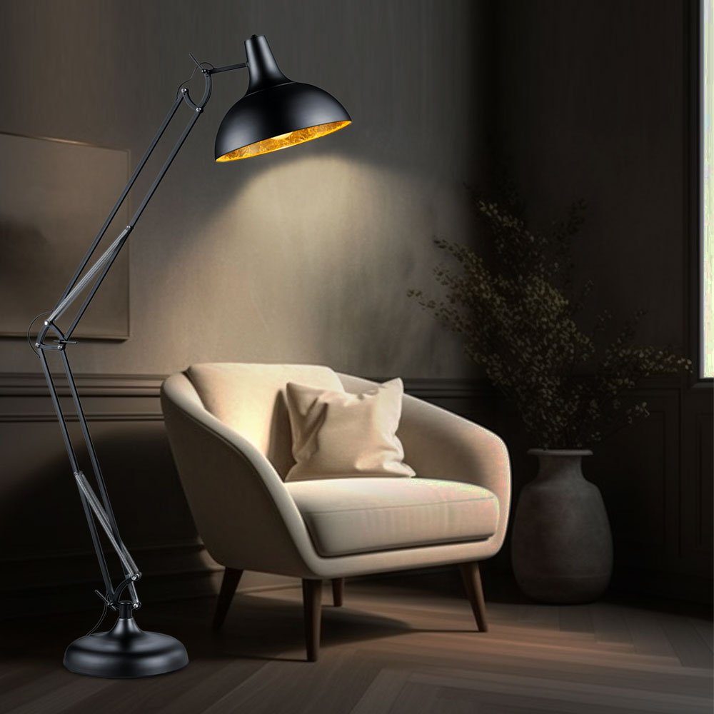 etc-shop LED Lampe Gelenk Lese inklusive, gold nicht Steh schwarz Stand Ess Leselampe, Höhe Lampe Leuchtmittel Zimmer