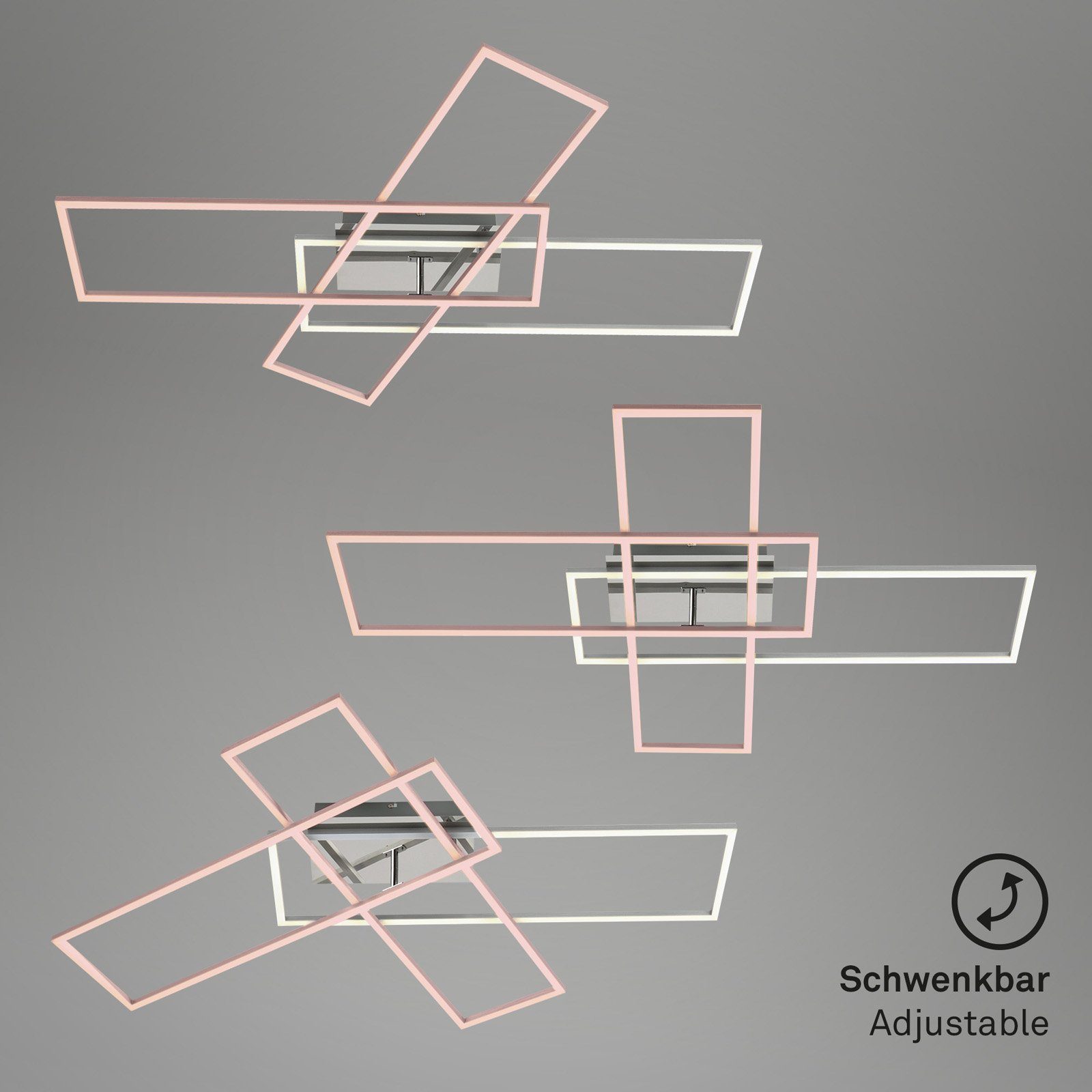 3504-018, fest LED Briloner Warmweiß, und 3000K Moderne Kaltweiß, Leuchten Tageslichtweiß, LED verbaut, Deckenleuchte dimmbar Deckenlampe schwenkbar Neutralweiß,